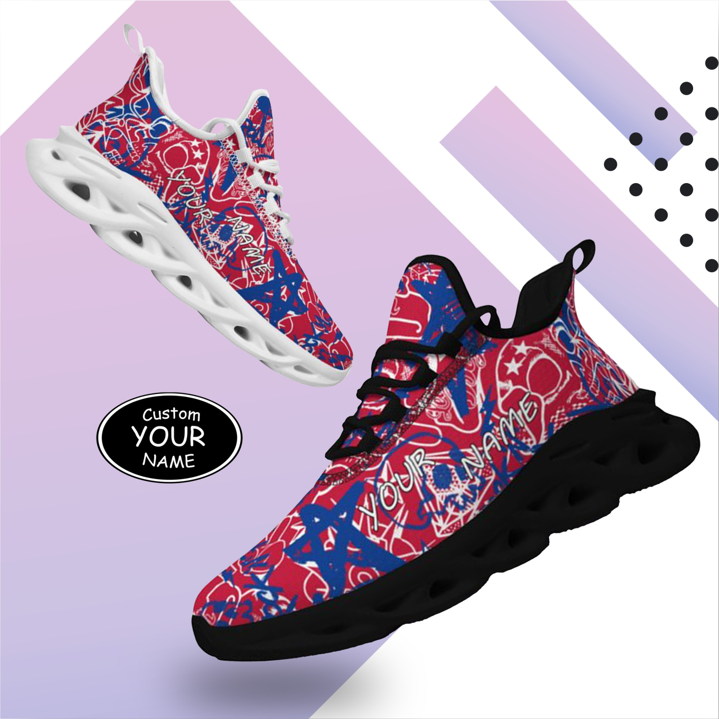 Buffalo, Personalized Sneakers, Custom Breathable Walking Shoes, Patriotic Running Shoes