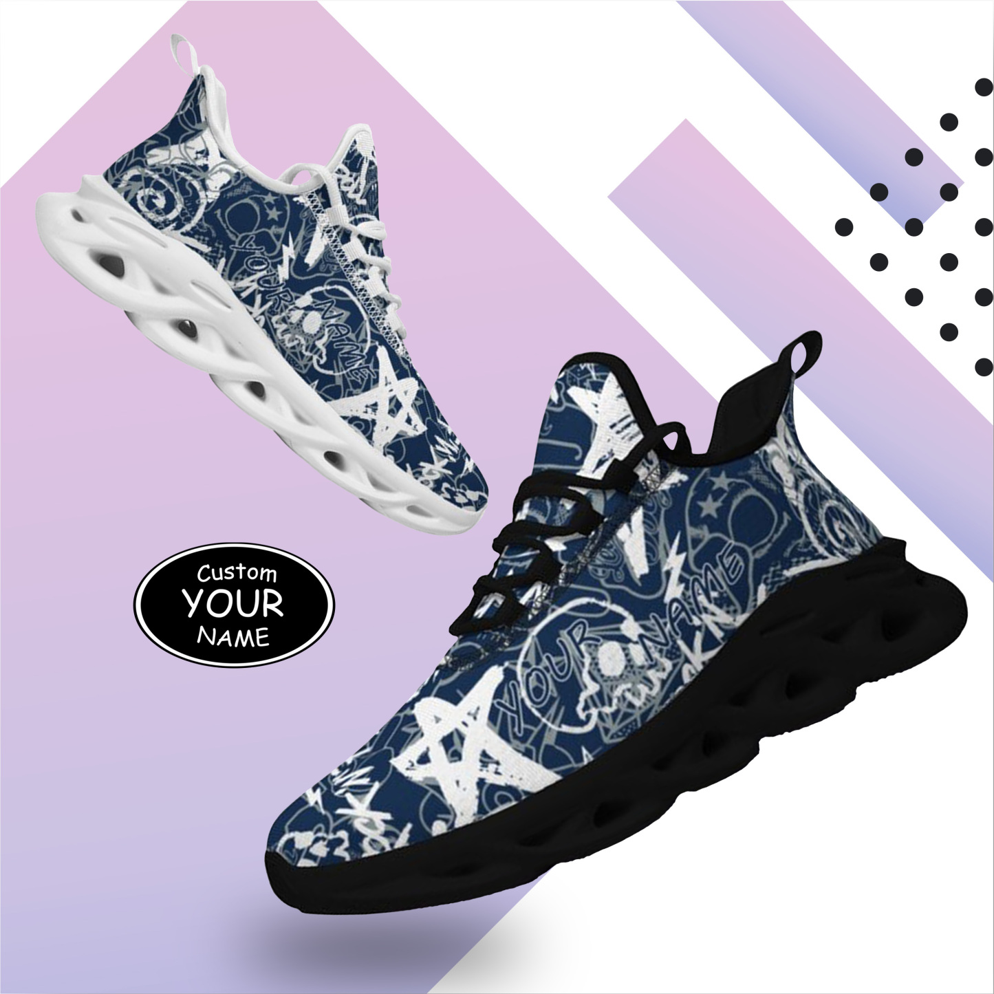 Dallas, Personalized Sneakers, Custom Breathable Walking Shoes, Patriotic Running Shoes