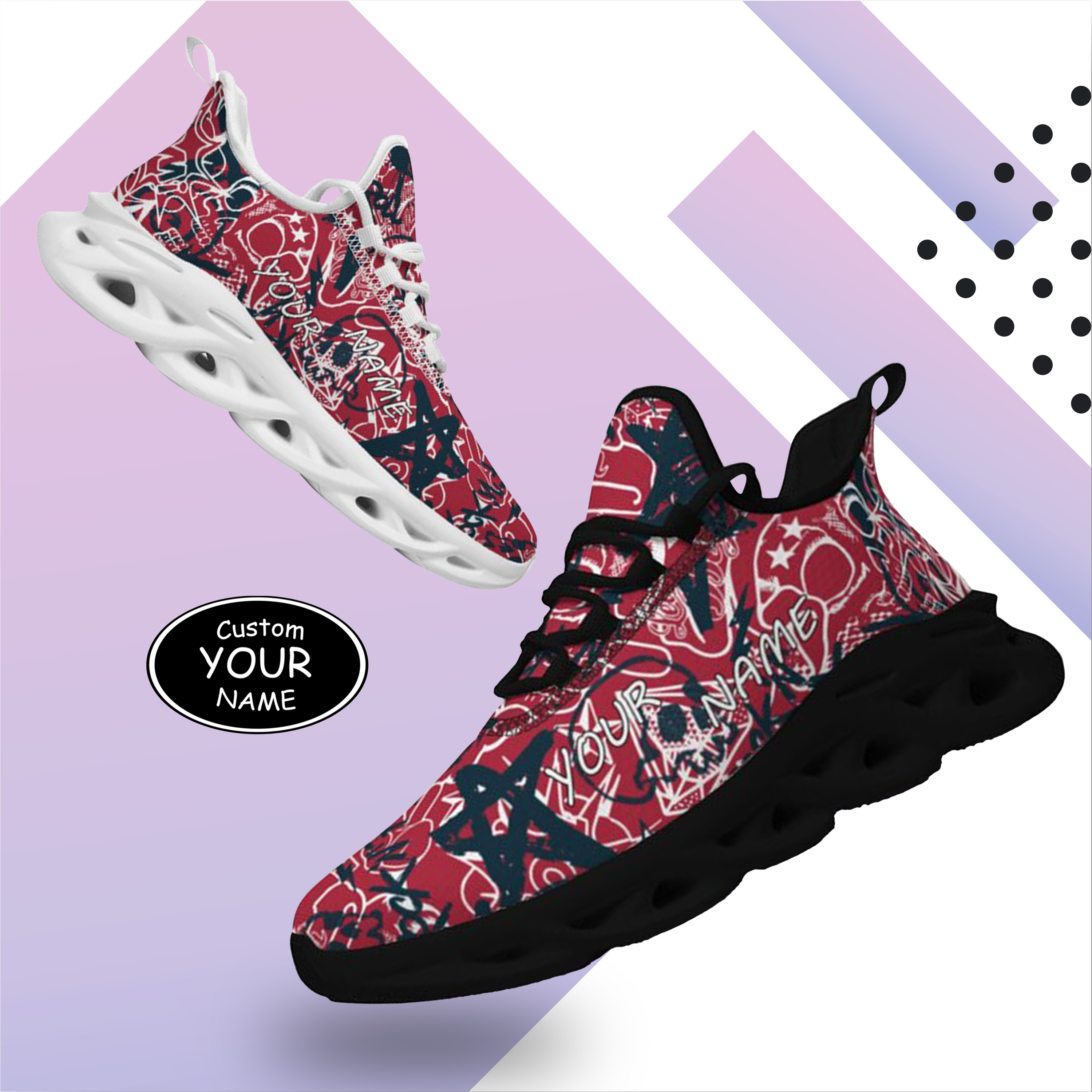 Houston, Personalized Sneakers, Custom Breathable Walking Shoes, Patriotic Running Shoes