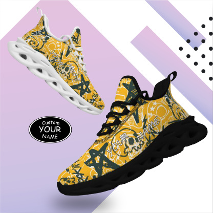 Green Bay, Personalized Sneakers, Custom Breathable Walking Shoes, Patriotic Running Shoes