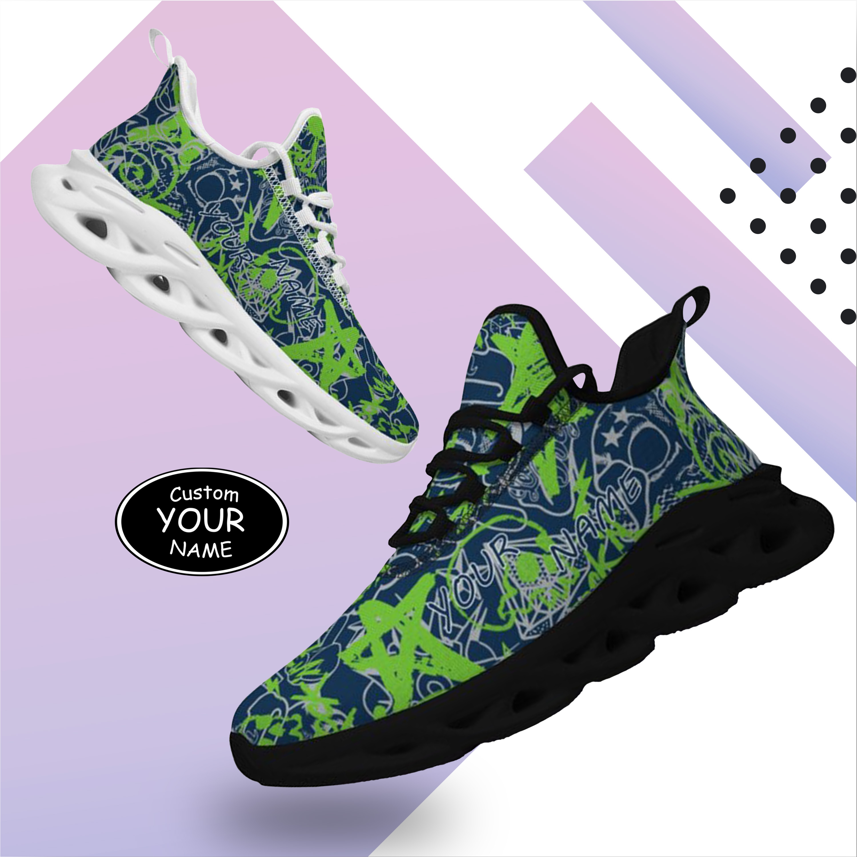 Seattle, Personalized Sneakers, Custom Breathable Walking Shoes, Patriotic Running Shoes