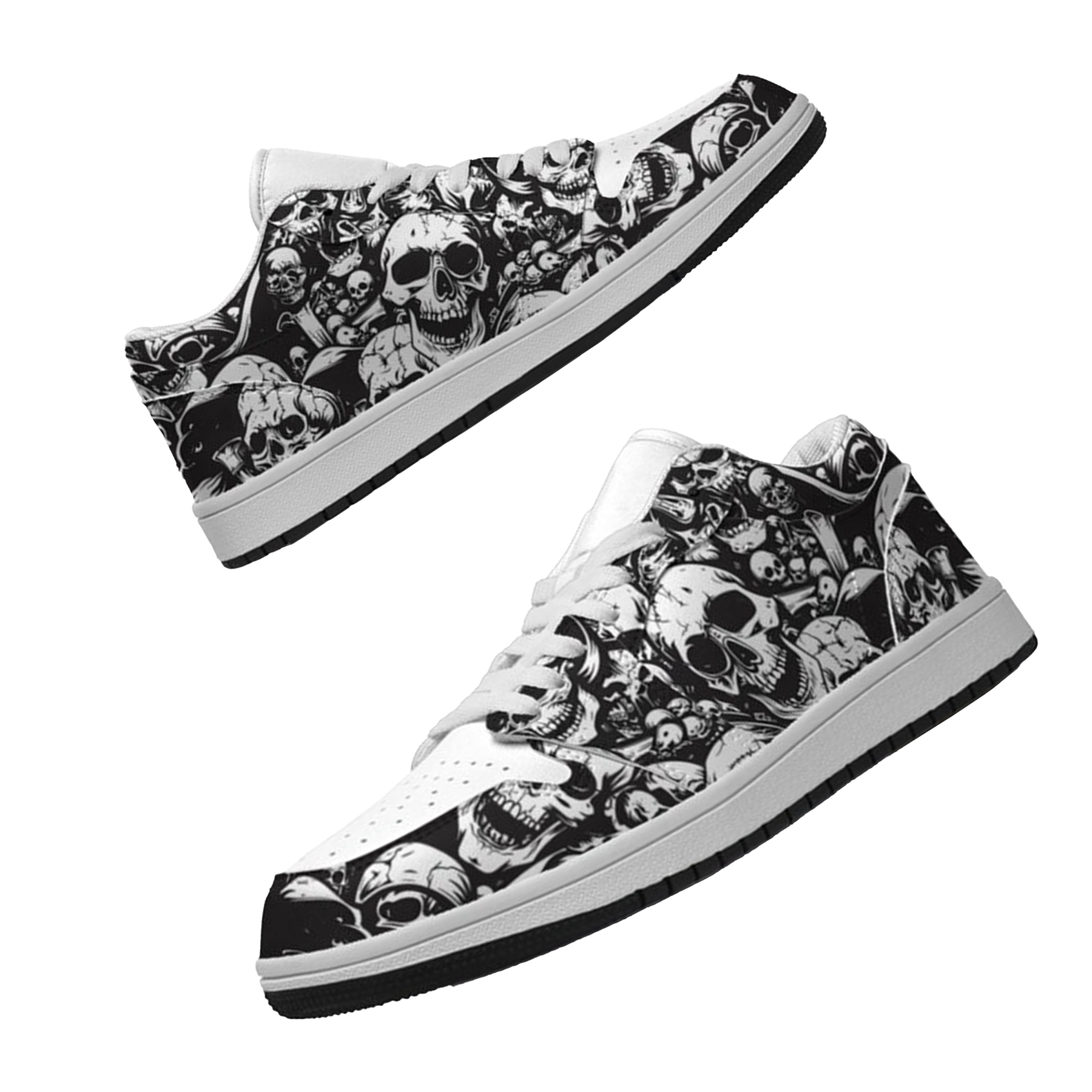 Jordan 1 Low-25-cy-skull-13, Jordan 1 Retro Low Sneakers, Personalized Gothic Shoes, Skull Design, Unisex Non Slip Walking Sneakers, Lightweight Breathable Running Shoes, Casual Sports Shoes, Unique Holidays Gifts