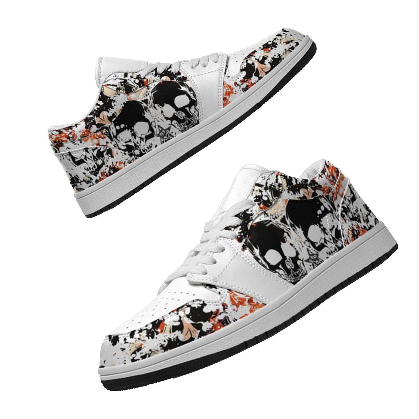 Jordan 1 Low-25-cy-skull-15, Jordan 1 Retro Low Sneakers, Personalized Gothic Shoes, Skull Design, Unisex Non Slip Walking Sneakers, Lightweight Breathable Running Shoes, Casual Sports Shoes, Unique Holidays Gifts