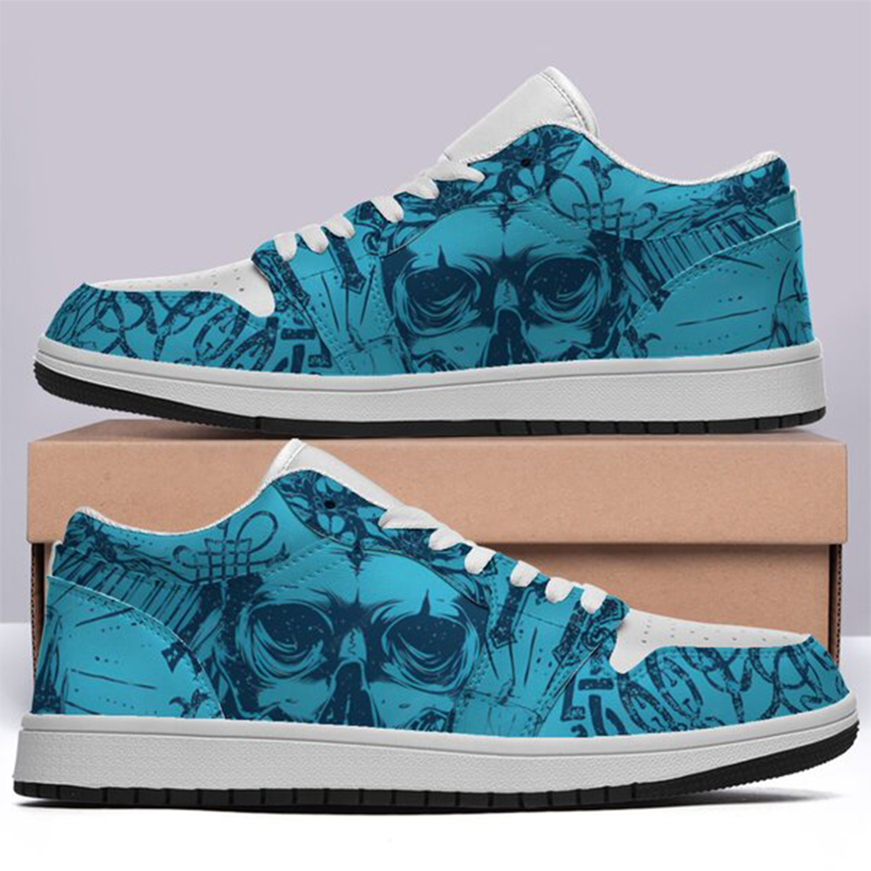 Jordan 1 Low-25-yy-skull-1, Jordan 1 Retro Low Sneakers, Personalized Gothic Shoes, Skull Design, Unisex Non Slip Walking Sneakers, Lightweight Breathable Running Shoes, Casual Sports Shoes, Unique Holidays Gifts