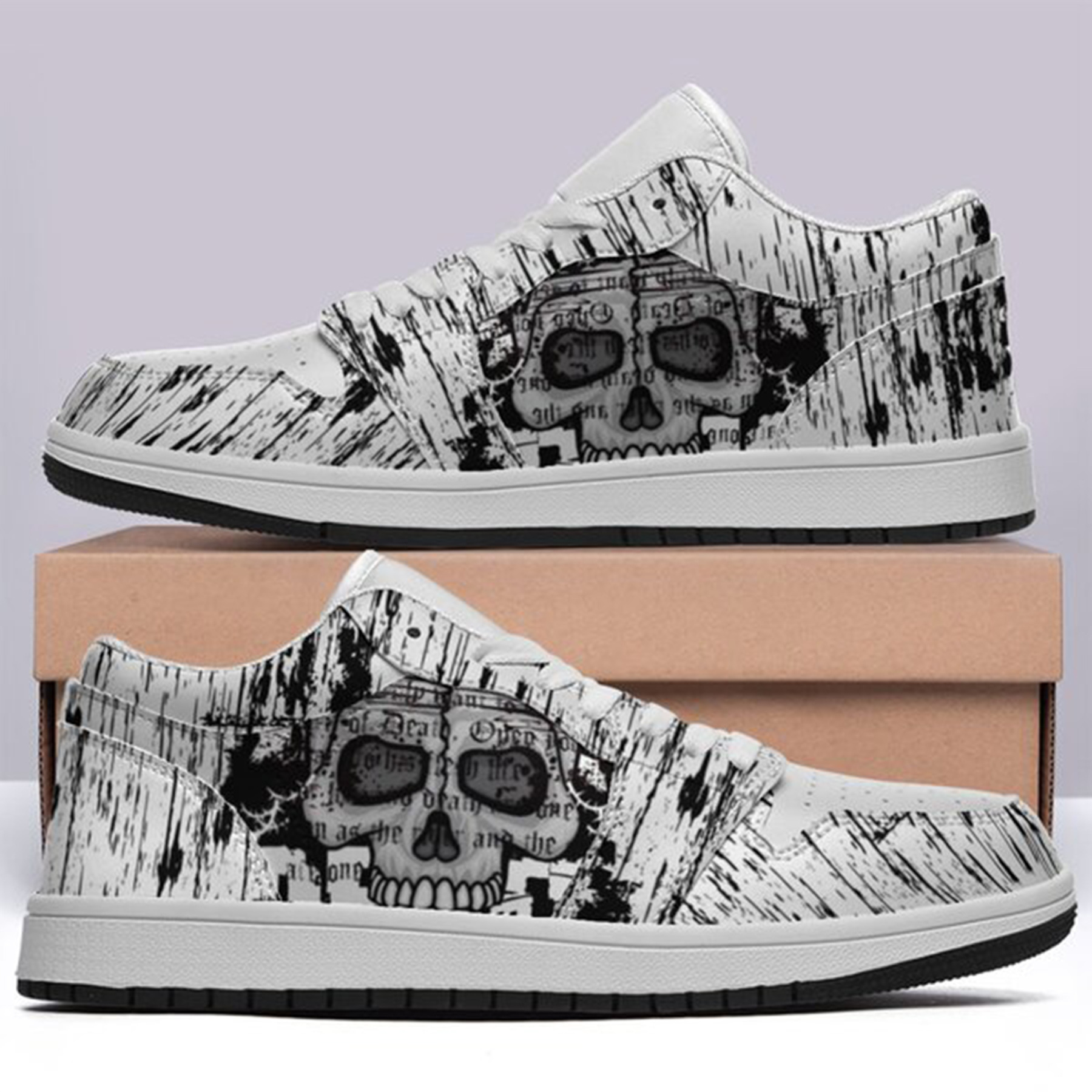 Jordan 1 Low-25-yy-skull-6, Jordan 1 Retro Low Sneakers, Personalized Gothic Shoes, Skull Design, Unisex Non Slip Walking Sneakers, Lightweight Breathable Running Shoes, Casual Sports Shoes, Unique Holidays Gifts