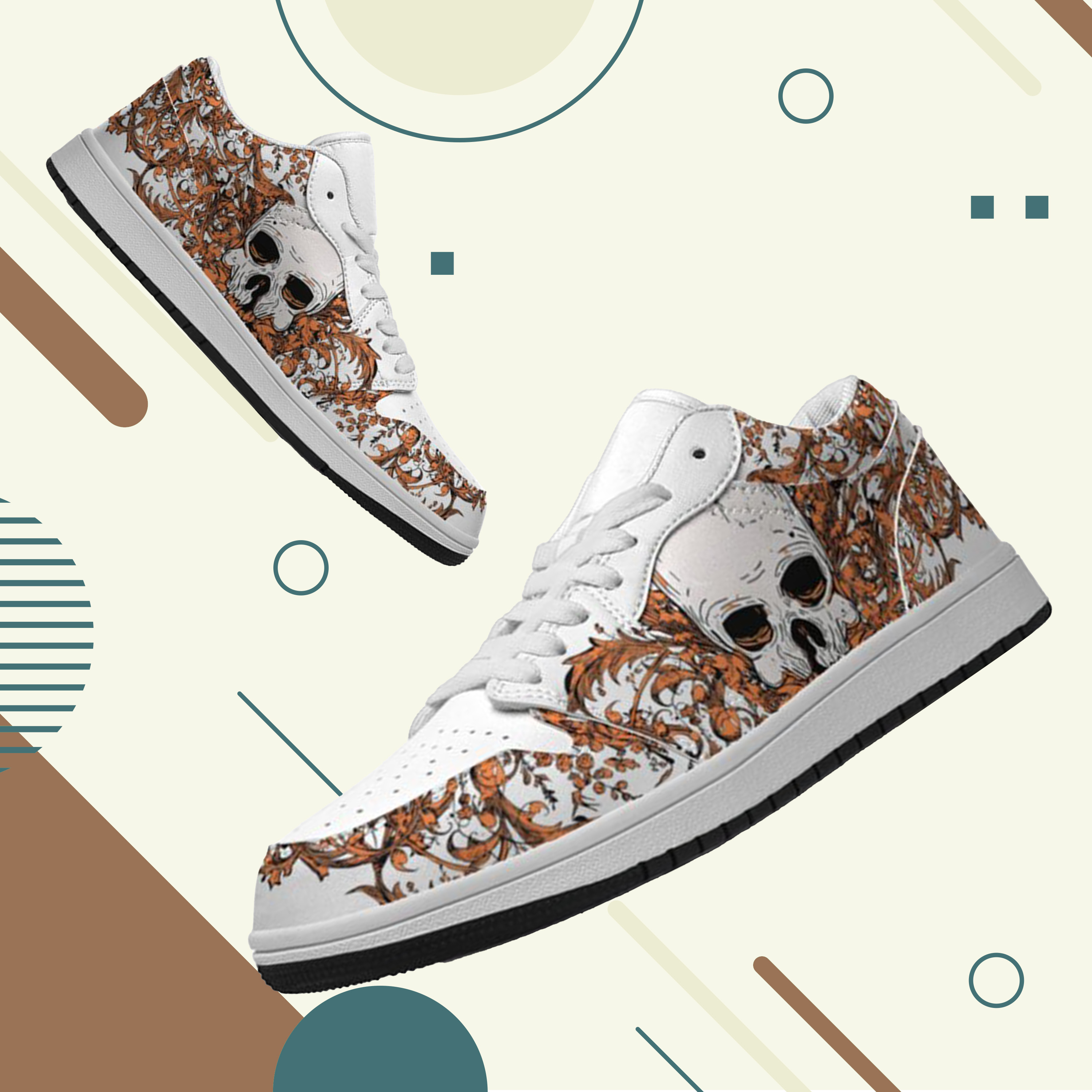 Jordan 1 Low-25-yy-skull-9, Jordan 1 Retro Low Sneakers, Personalized Gothic Shoes, Skull Design, Unisex Non Slip Walking Sneakers, Lightweight Breathable Running Shoes, Casual Sports Shoes, Unique Holidays Gifts