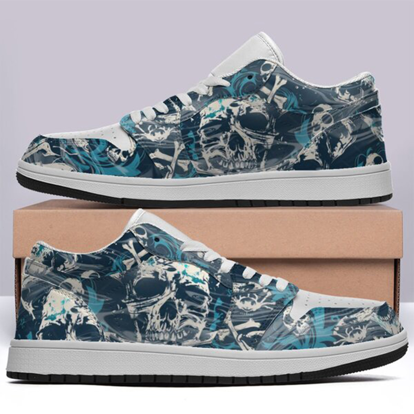 Jordan 1 Low-25-yy-skull-15, Jordan 1 Retro Low Sneakers, Personalized Gothic Shoes, Skull Design, Unisex Non Slip Walking Sneakers, Lightweight Breathable Running Shoes, Casual Sports Shoes, Unique Holidays Gifts