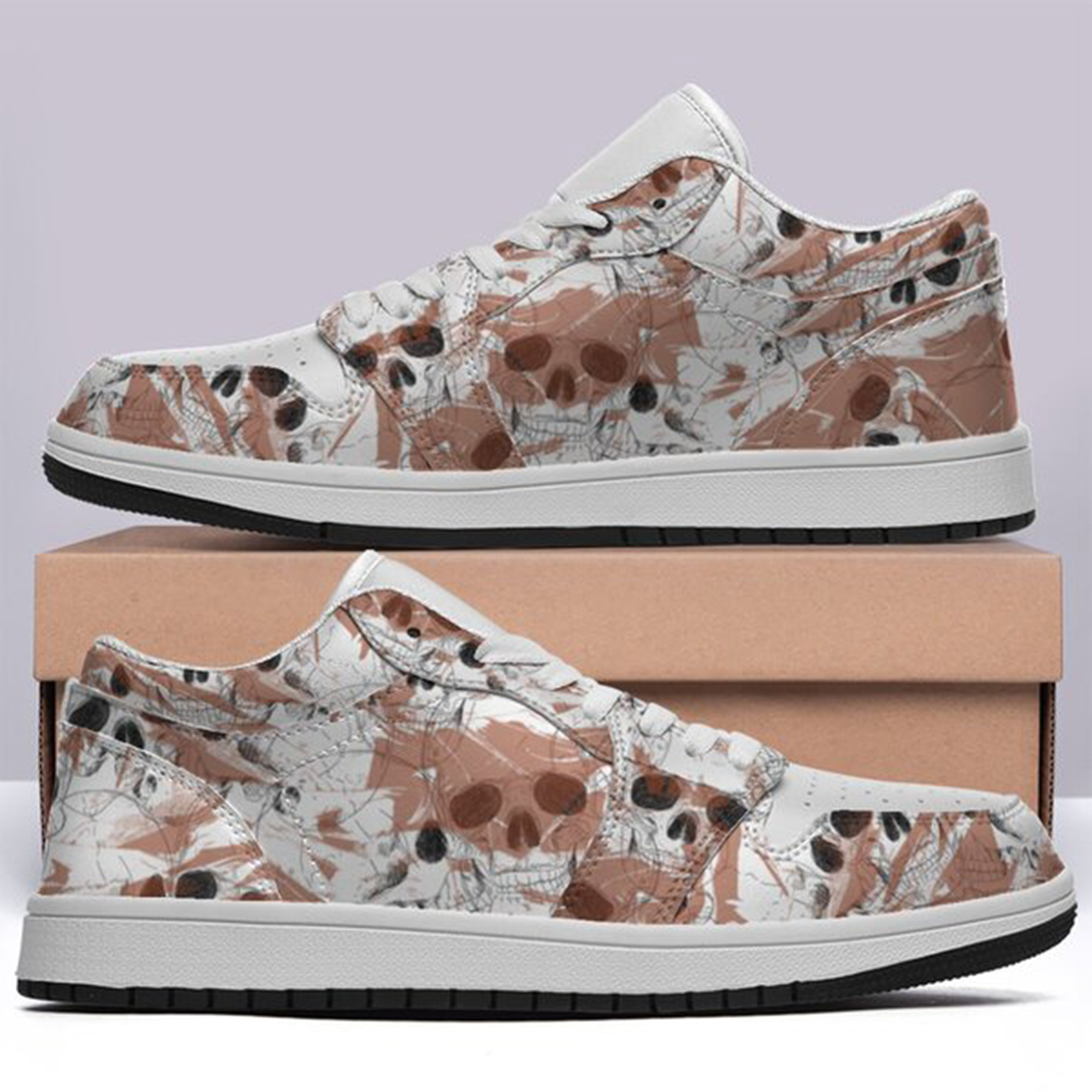 Jordan 1 Low-25-yy-skull-19, Jordan 1 Retro Low Sneakers, Personalized Gothic Shoes, Skull Design, Unisex Non Slip Walking Sneakers, Lightweight Breathable Running Shoes, Casual Sports Shoes, Unique Holidays Gifts