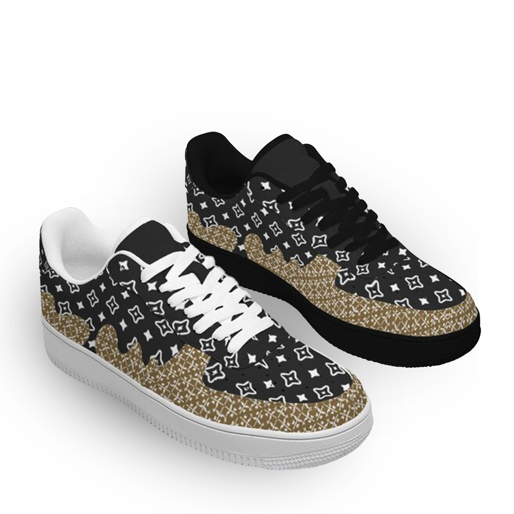 Air Force 1-25-yy-Quiet Luxe-4, Personalized Light Luxury Vintage Sneakers, Breathable Running Shoes, Printed Luxury-inspired Design, Anti-Slip Athletic Shoes, Lightweight Walking Sneakers