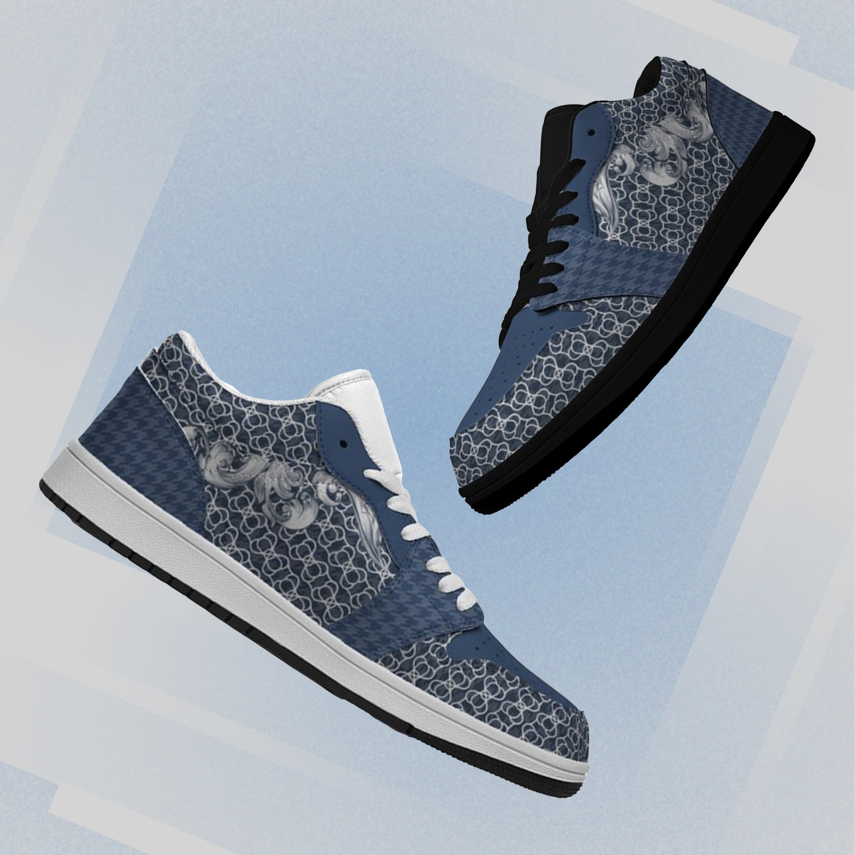 Jordan 1 Retro Low Sneakers, Personalized Light Luxury Vintage Sneakers, Breathable Running Shoes, Printed Luxury-inspired Design, Anti-Slip Athletic Shoes, Lightweight Walking Sneakers