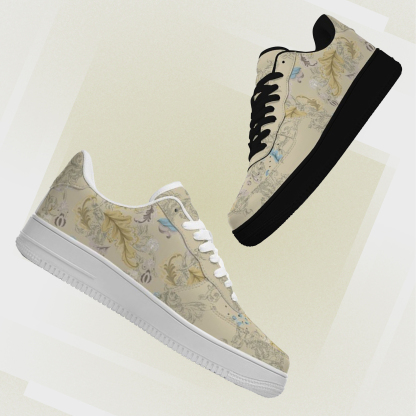 Personalized Light Luxury Vintage Sneakers, Breathable Running Shoes, Printed Luxury-inspired Design, Anti-Slip Athletic Shoes, Lightweight Walking Sneakers