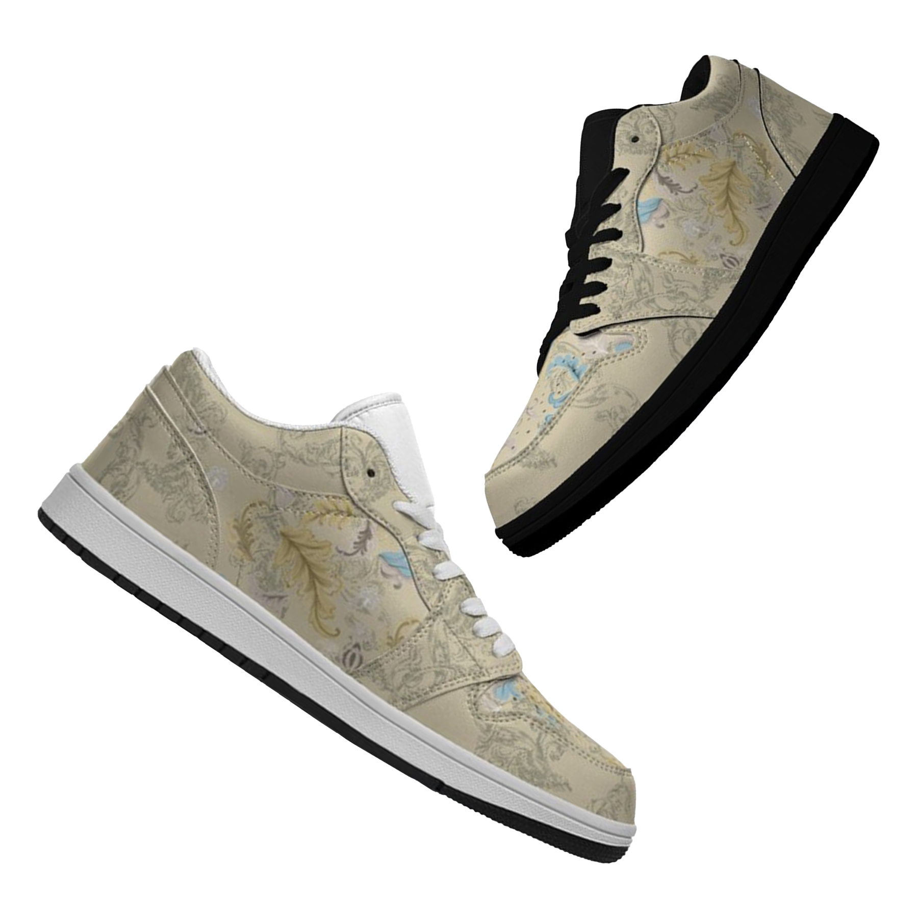 Jordan 1-25-cy-Quiet Luxe-6, Jordan 1 Retro Low Sneakers, Personalized Light Luxury Vintage Sneakers, Breathable Running Shoes, Printed Luxury-inspired Design, Anti-Slip Athletic Shoes, Lightweight Walking Sneakers