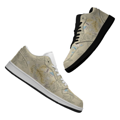 Jordan 1-25-cy-Quiet Luxe-6, Jordan 1 Retro Low Sneakers, Personalized Light Luxury Vintage Sneakers, Breathable Running Shoes, Printed Luxury-inspired Design, Anti-Slip Athletic Shoes, Lightweight Walking Sneakers