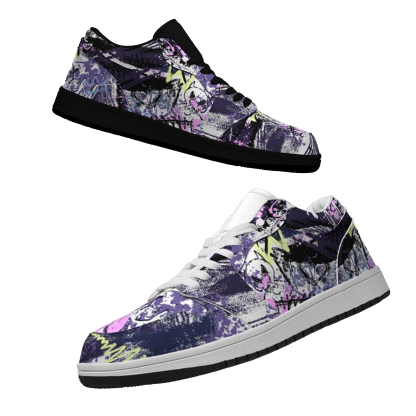 Jordan 1-25-cy-Quiet Luxe-7, Jordan 1 Retro Low Sneakers, Personalized Light Luxury Vintage Sneakers, Custom Printed Design, Light Breathable, Casual Walking Shoes, Fashion Sneakers