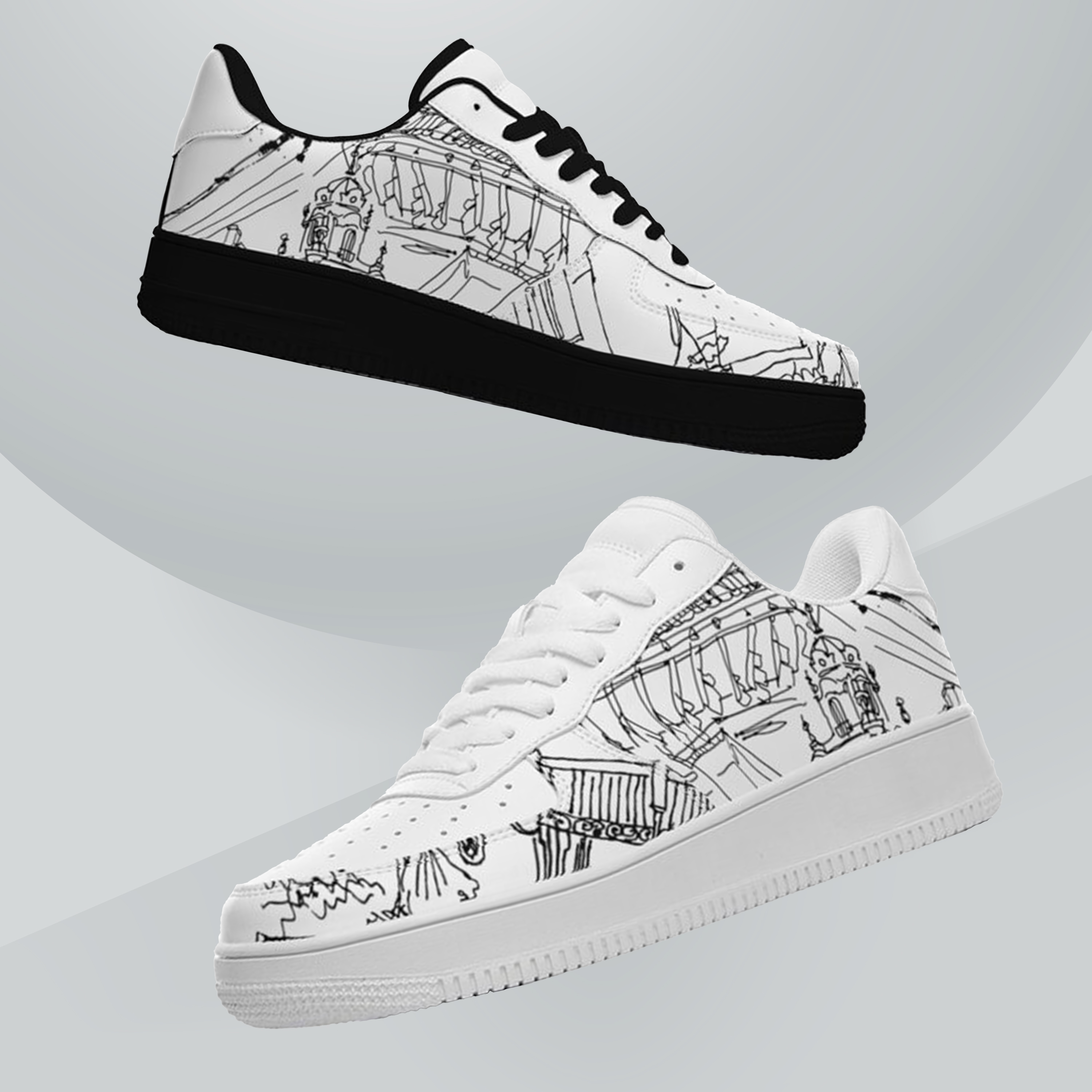 Personalized Light Luxury Vintage Sneakers, Custom Printed Design, Light Breathable, Casual Walking Shoes, Fashion Sneakers