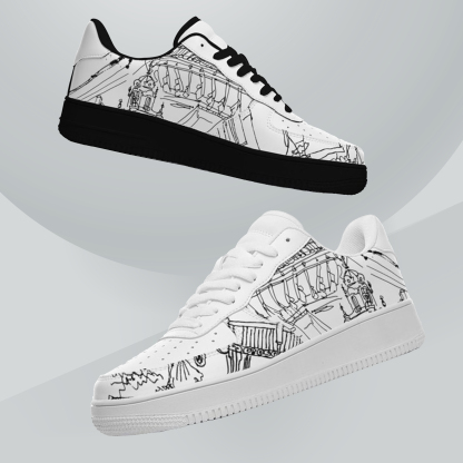 Personalized Light Luxury Vintage Sneakers, Custom Printed Design, Light Breathable, Casual Walking Shoes, Fashion Sneakers