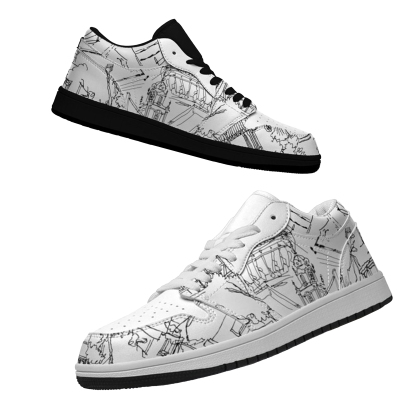 Jordan 1-25-cy-Quiet Luxe-9, Jordan 1 Retro Low Sneakers, Personalized Light Luxury Vintage Sneakers, Custom Printed Design, Light Breathable, Casual Walking Shoes, Fashion Sneakers