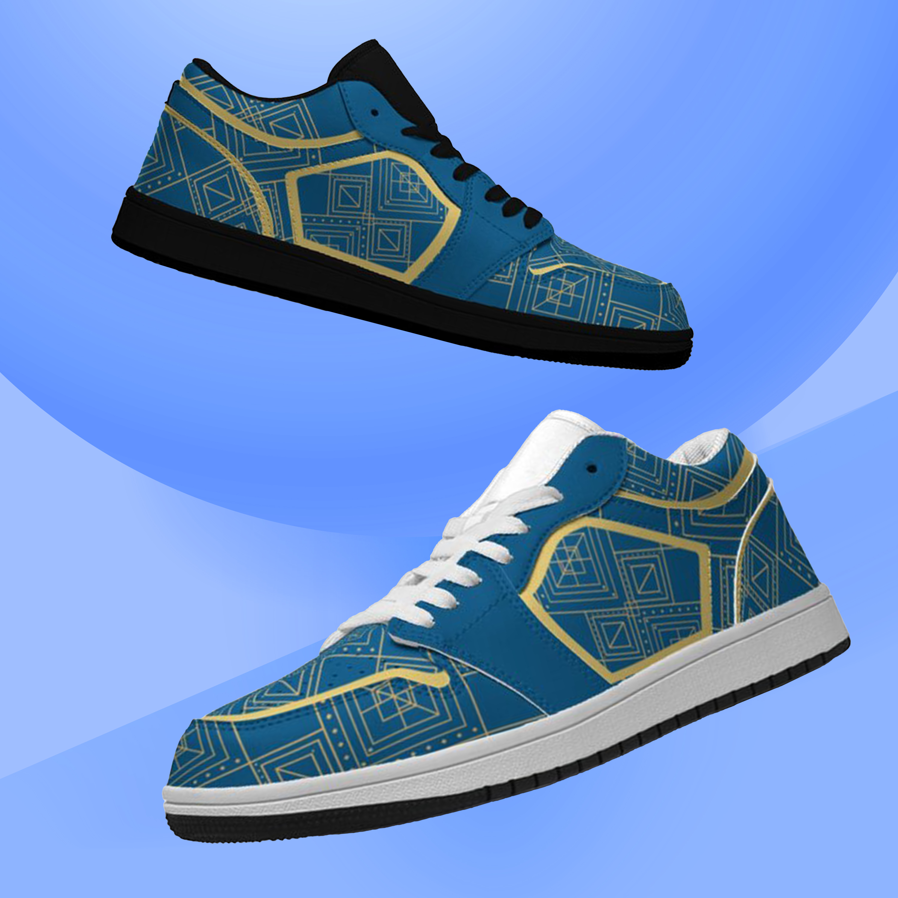 Jordan 1 Retro Low Sneakers, Personalized Light Luxury Vintage Sneakers, Custom Printed Design, Light Breathable, Casual Walking Shoes, Fashion Sneakers