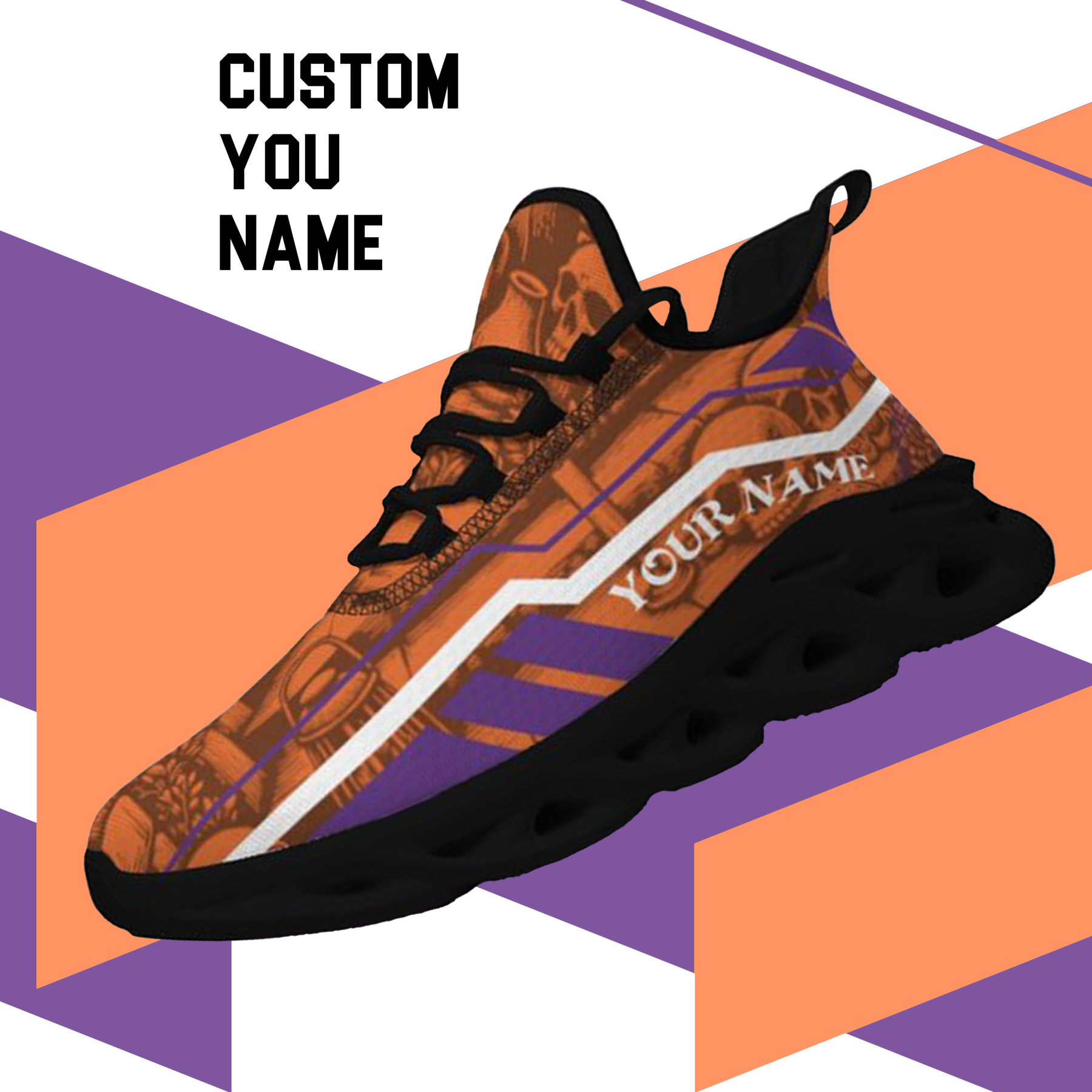 Max Sowl-25-yy-Clemson-1-1, Personalized Clemson Tigers Custom Max Sowl Shoes, Patriotic Running Sneakers, Custom Comfortable Walking Shoes