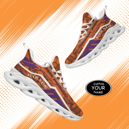 Personalized Clemson Tigers Custom Max Sowl Shoes, Patriotic Running Sneakers, Custom Comfortable Walking Shoes