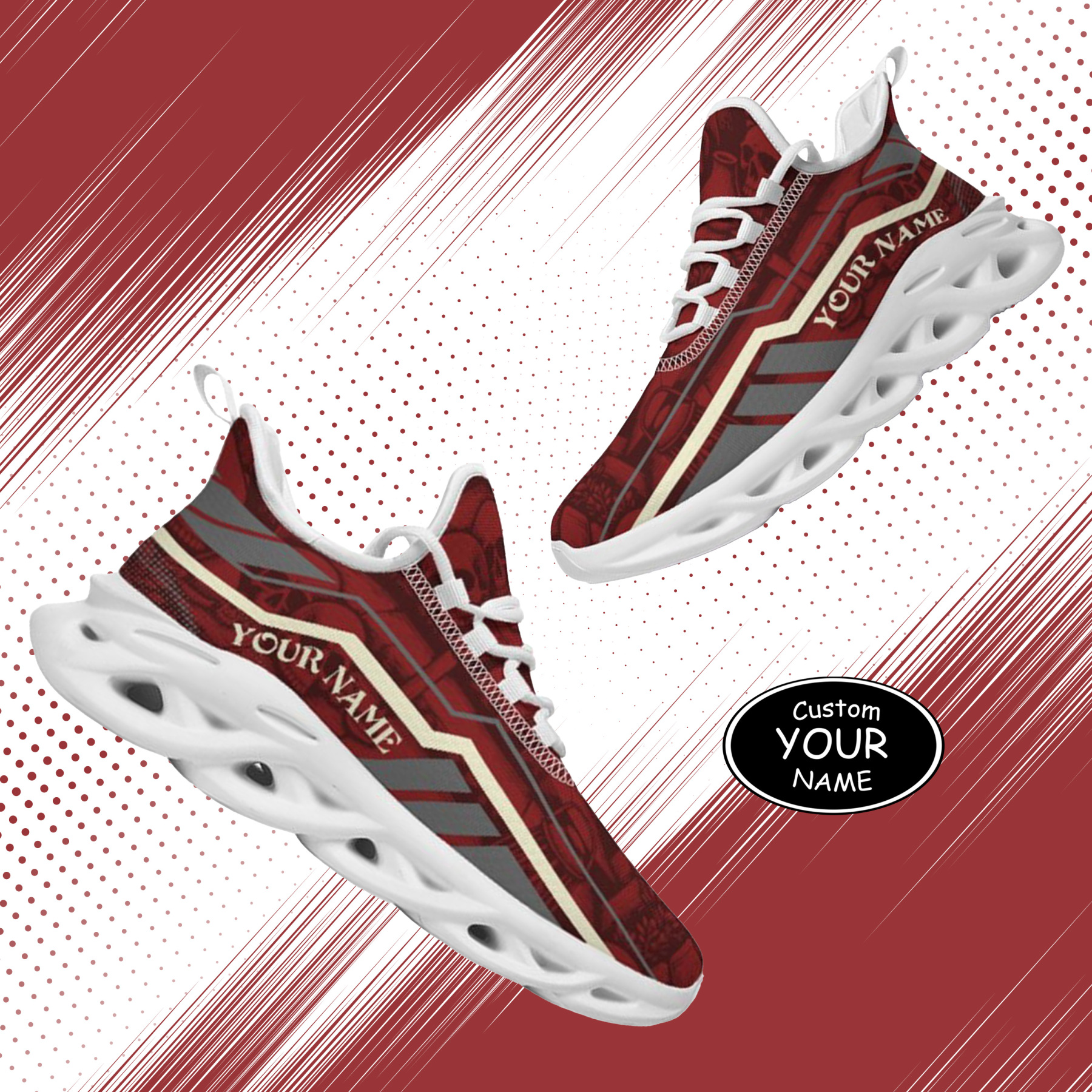 Personalized Oklahoma Sooners Custom Max Sowl Shoes, Patriotic Running Sneakers, Custom Comfortable Walking Shoes