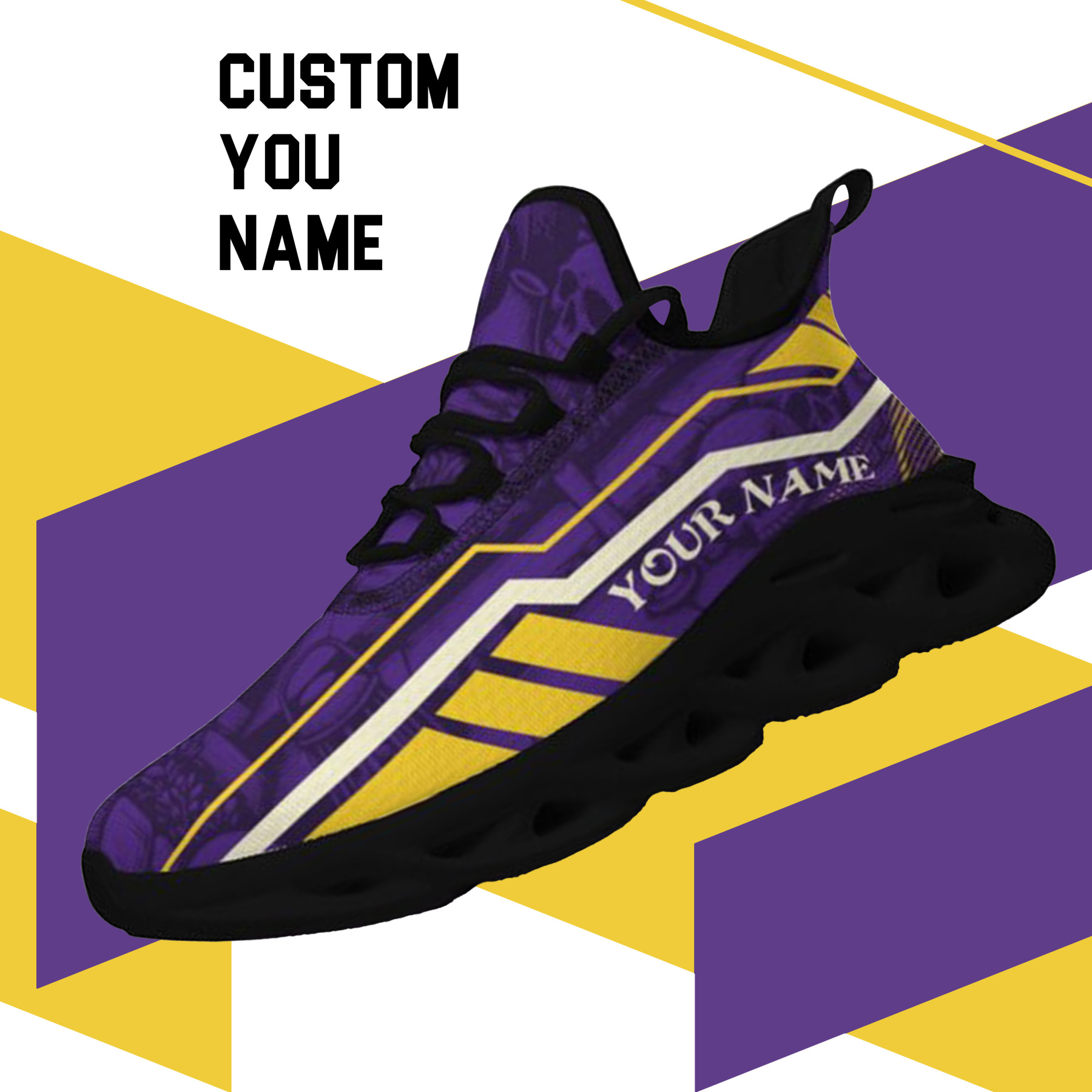 Max Sowl-25-yy-Baton Rouge-6-1, Personalized LSU Tigers Custom Max Sowl Shoes, Patriotic Running Sneakers, Custom Comfortable Walking Shoes