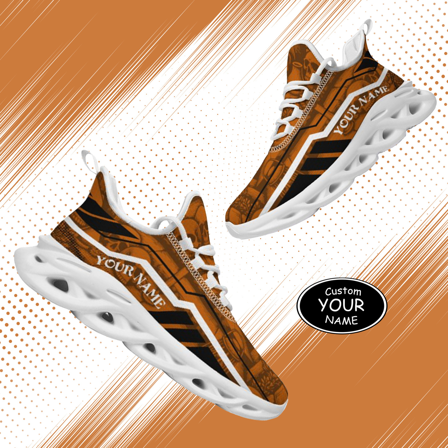 Personalized Texas Longhorns Custom Max Sowl Shoes, Patriotic Running Sneakers, Custom Comfortable Walking Shoes