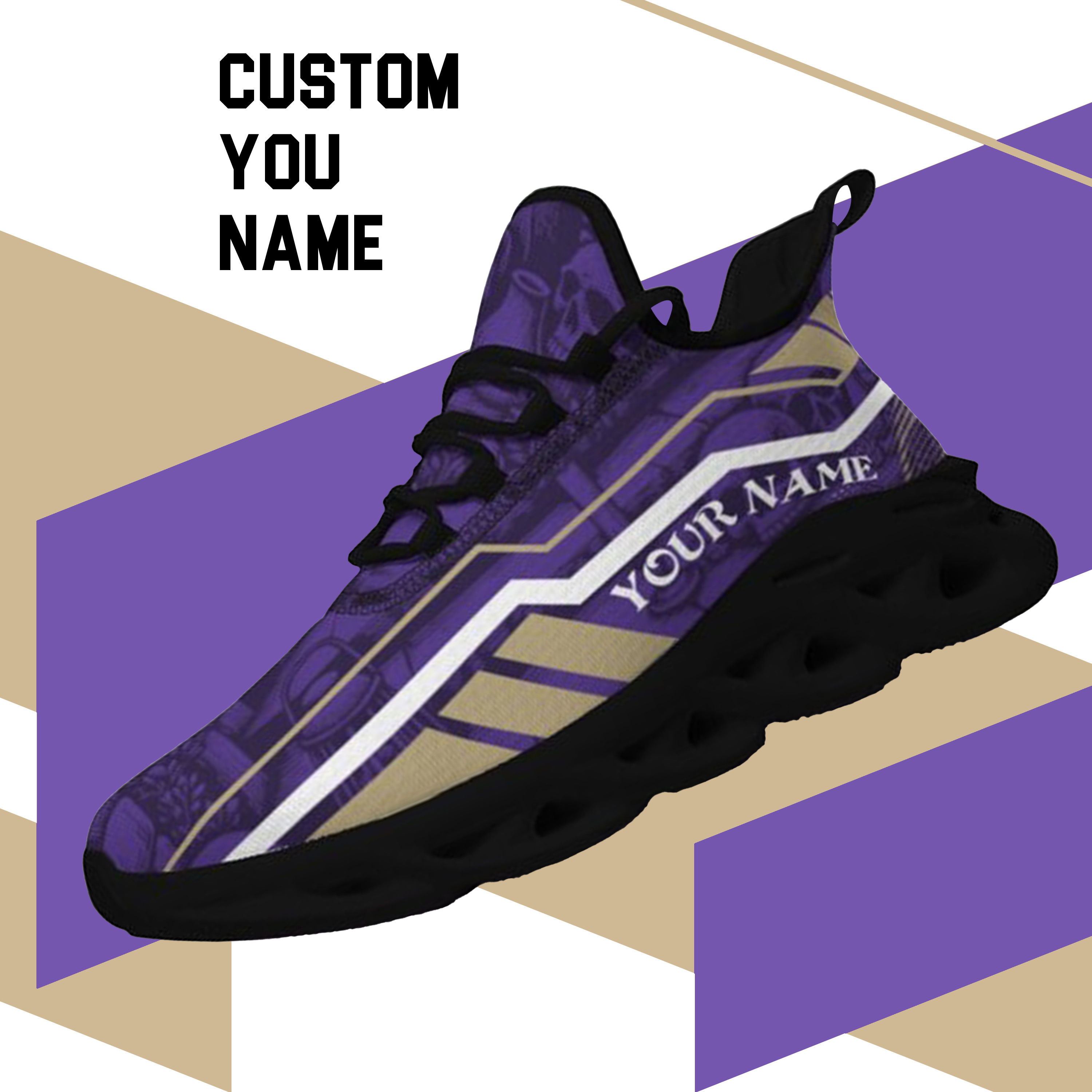 Max Sowl-25-yy-Seattle-13-1, Personalized Washington Huskies Custom Max Sowl Shoes, Patriotic Running Sneakers, Custom Comfortable Walking Shoes