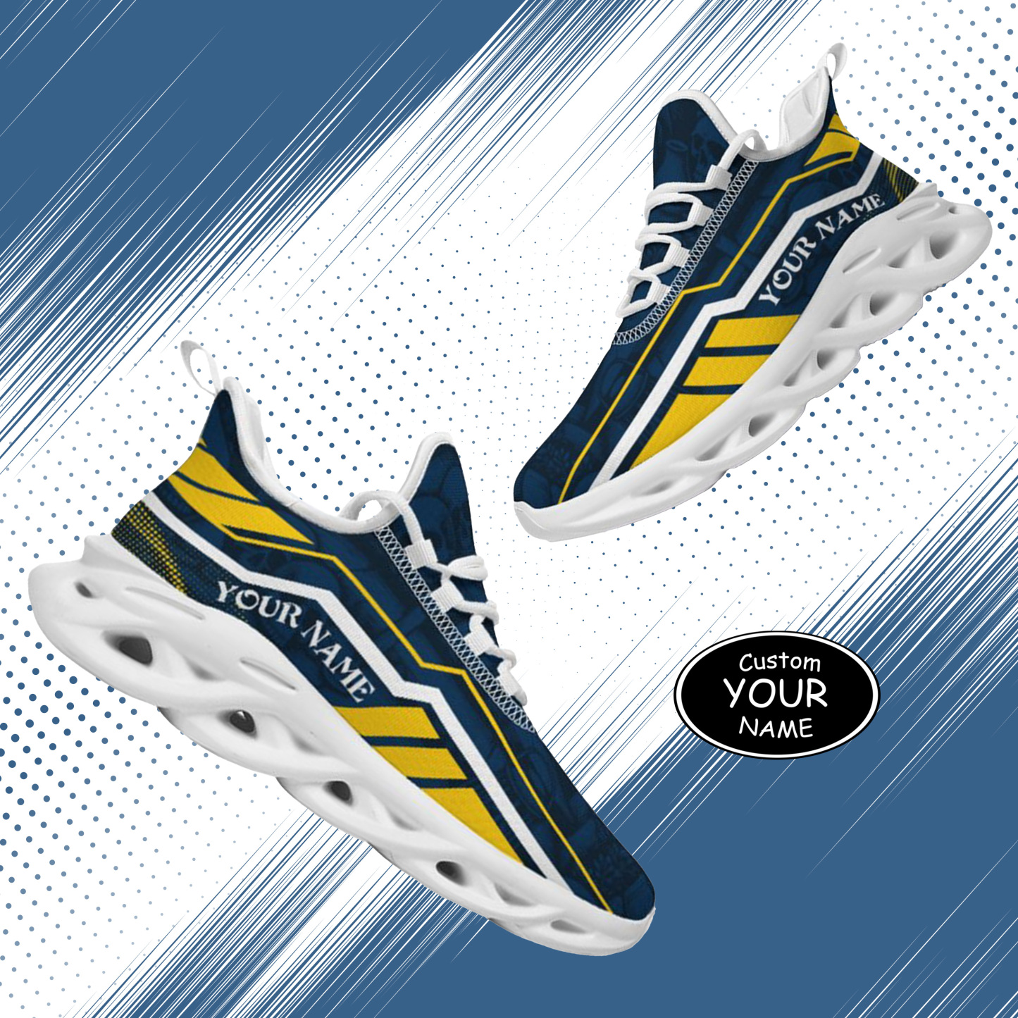 Personalized Michigan Wolverines Custom Max Sowl Shoes, Patriotic Running Sneakers, Custom Comfortable Walking Shoes