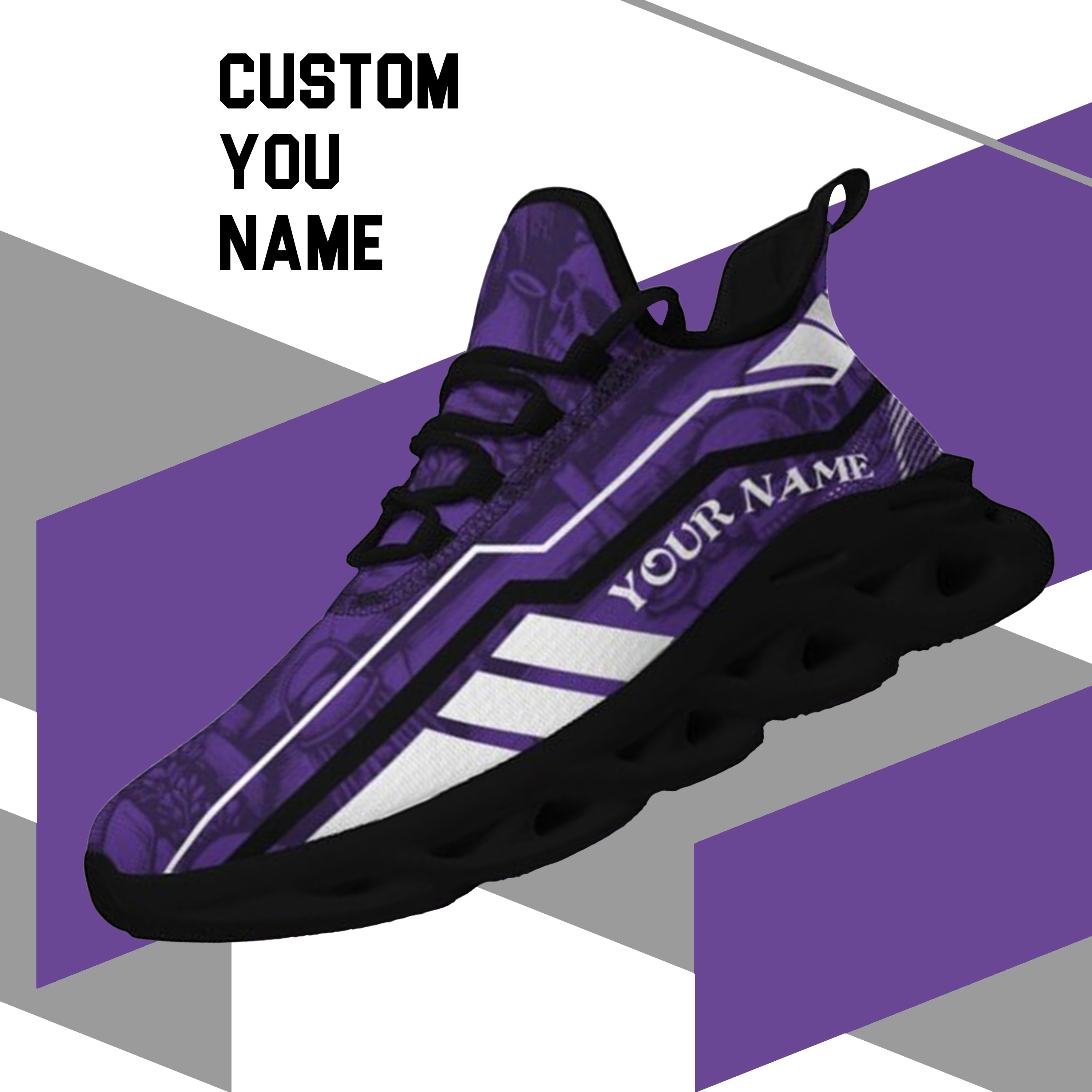 Max Sowl-25-yy-Evanston-21-1, Personalized Northwestern Wildcats Custom Max Sowl Shoes, Patriotic Running Sneakers, Custom Comfortable Walking Shoes