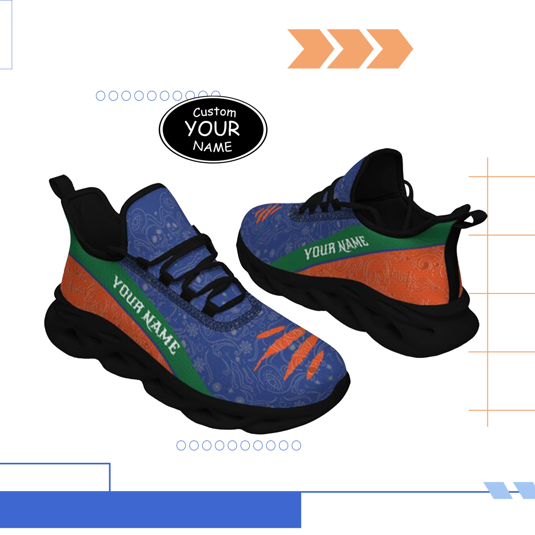 Max Sowl-25-yy-Gainesville-7-2, Personalized Florida Gators Custom Max Sowl Shoes, Patriotic Running Sneakers, Custom Comfortable Walking Shoes