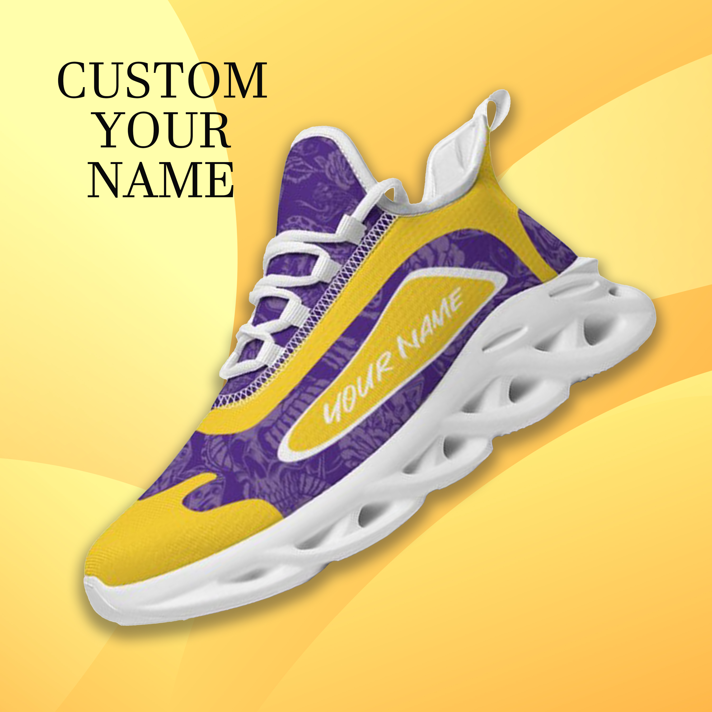 Max Sowl-25-cy-Baton Rouge-6-3, Personalized LSU Tigers Custom Max Sowl Shoes, Patriotic Running Sneakers, Custom Comfortable Walking Shoes