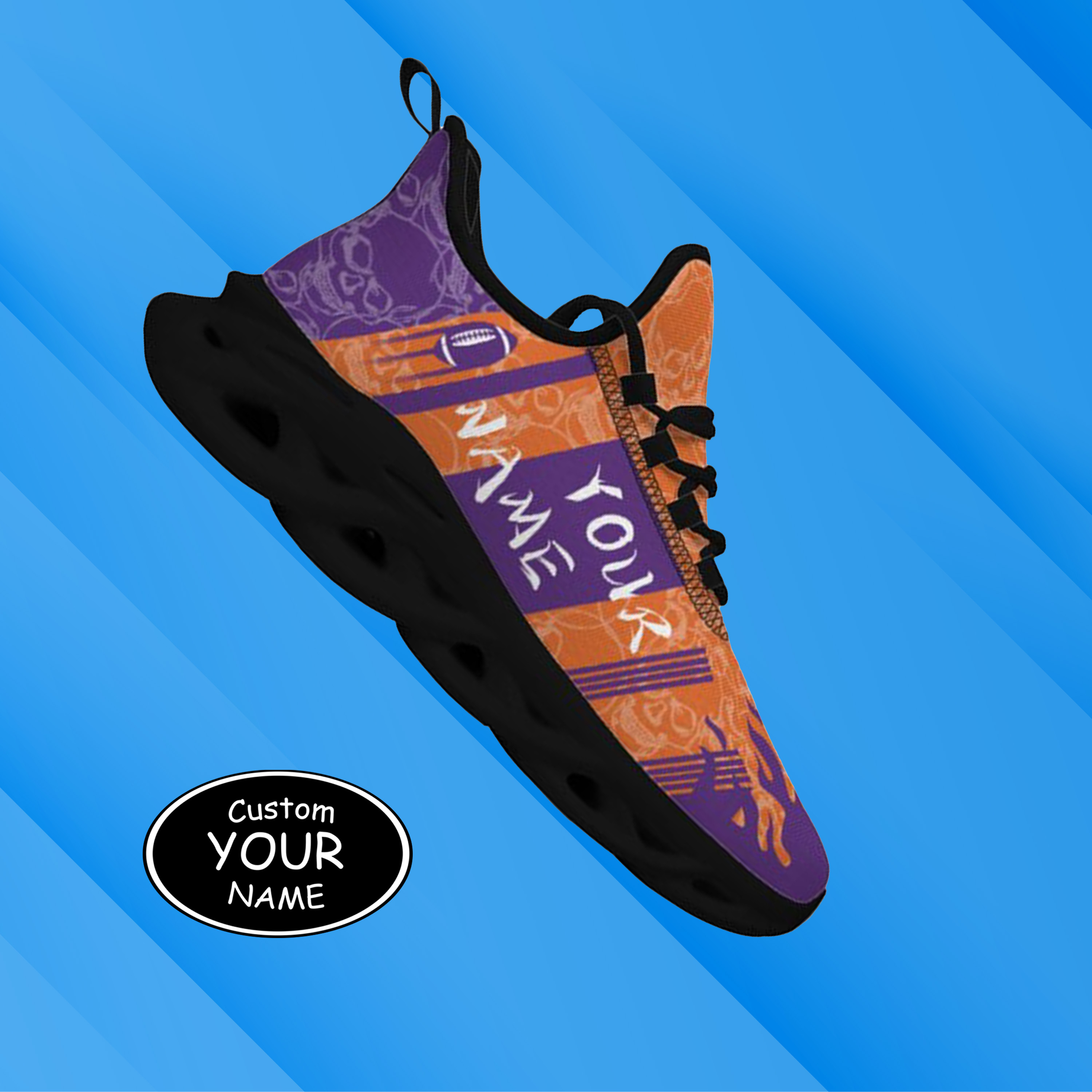 Max Sowl-25-yy-Clemson-1-3, Personalized Clemson Tigers Custom Max Sowl Shoes, Patriotic Running Sneakers, Custom Comfortable Walking Shoes