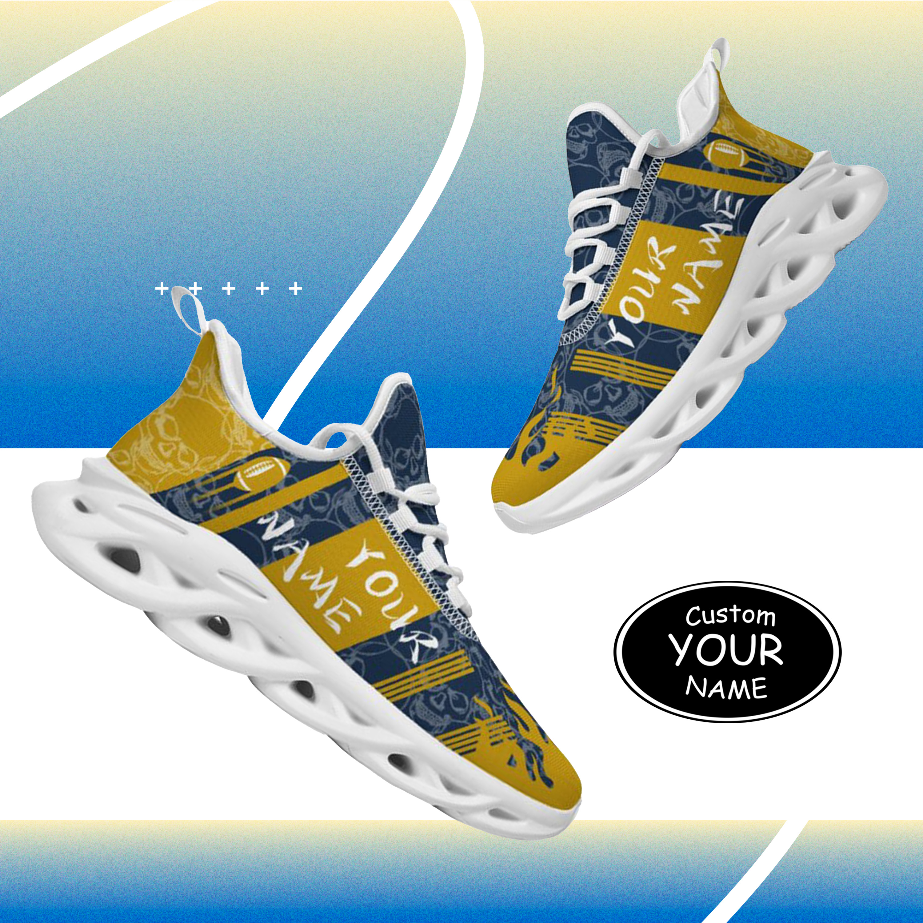 Max Sowl-25-yy-South Bend-5-3, Personalized Notre Dame Fighting Irish Custom Max Sowl Shoes, Patriotic Running Sneakers, Custom Comfortable Walking Shoes
