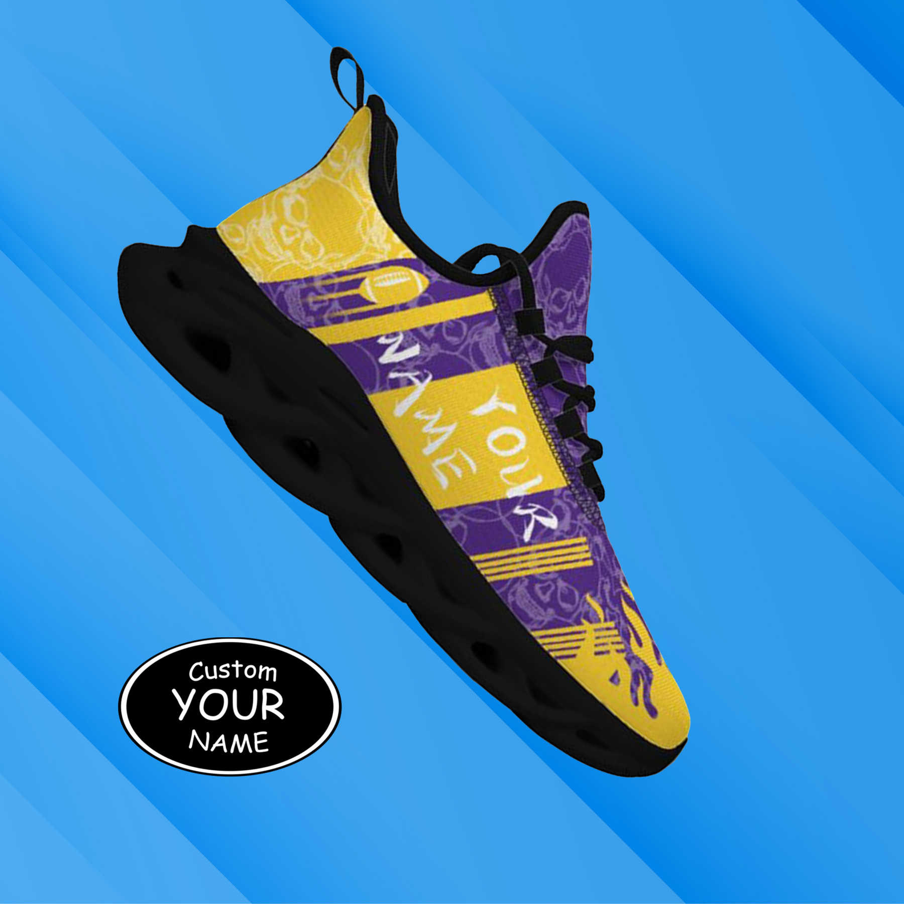 Max Sowl-25-yy-Baton Rouge-6-3, Personalized LSU Tigers Custom Max Sowl Shoes, Patriotic Running Sneakers, Custom Comfortable Walking Shoes
