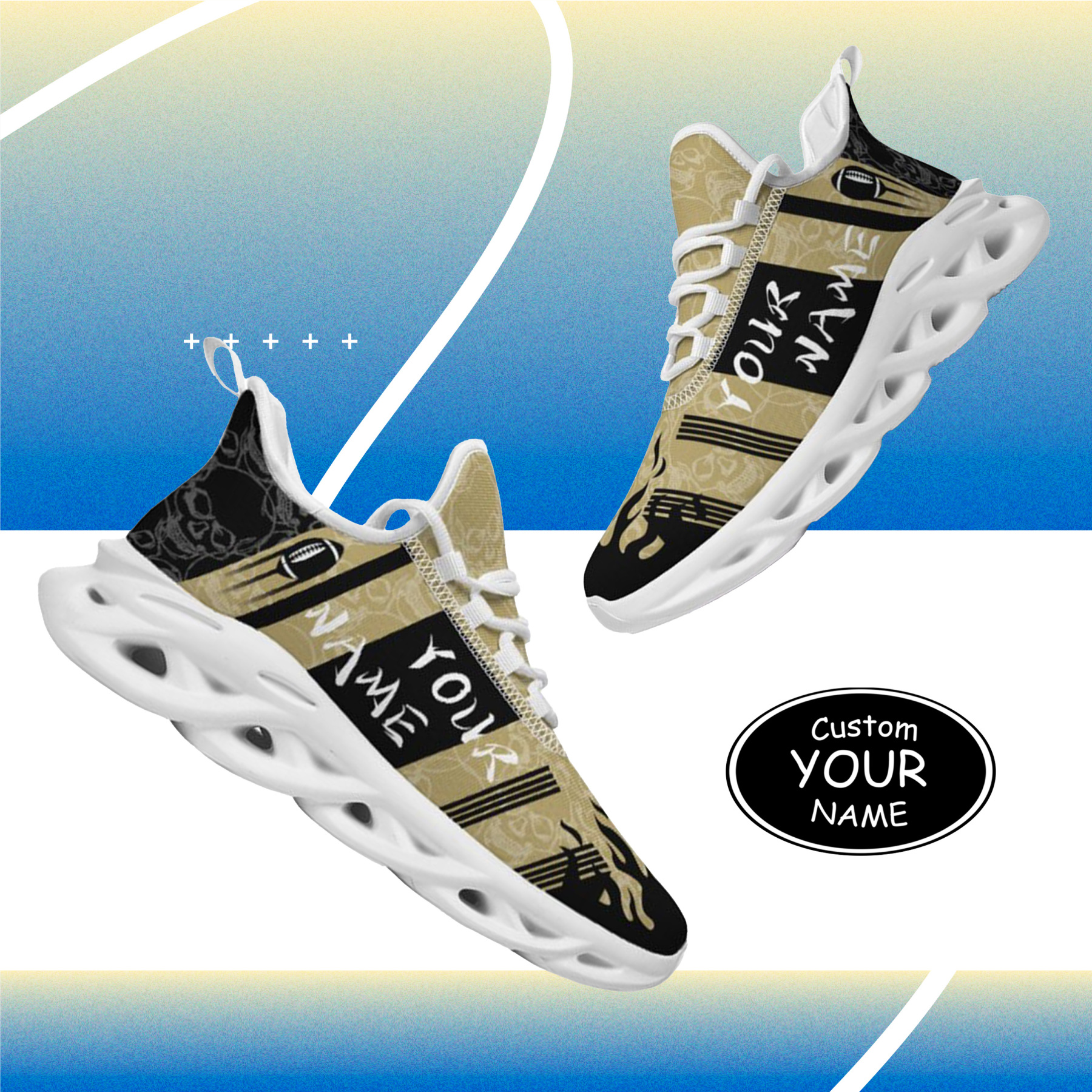 Personalized UCF Knights Custom Max Sowl Shoes, Patriotic Running Sneakers, Custom Comfortable Walking Shoes
