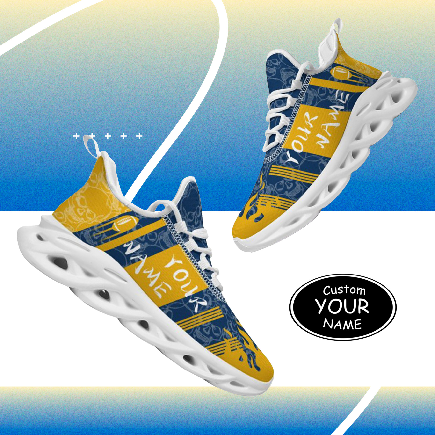 Personalized West Virginia Mountaineers Custom Max Sowl Shoes, Patriotic Running Sneakers, Custom Comfortable Walking Shoes