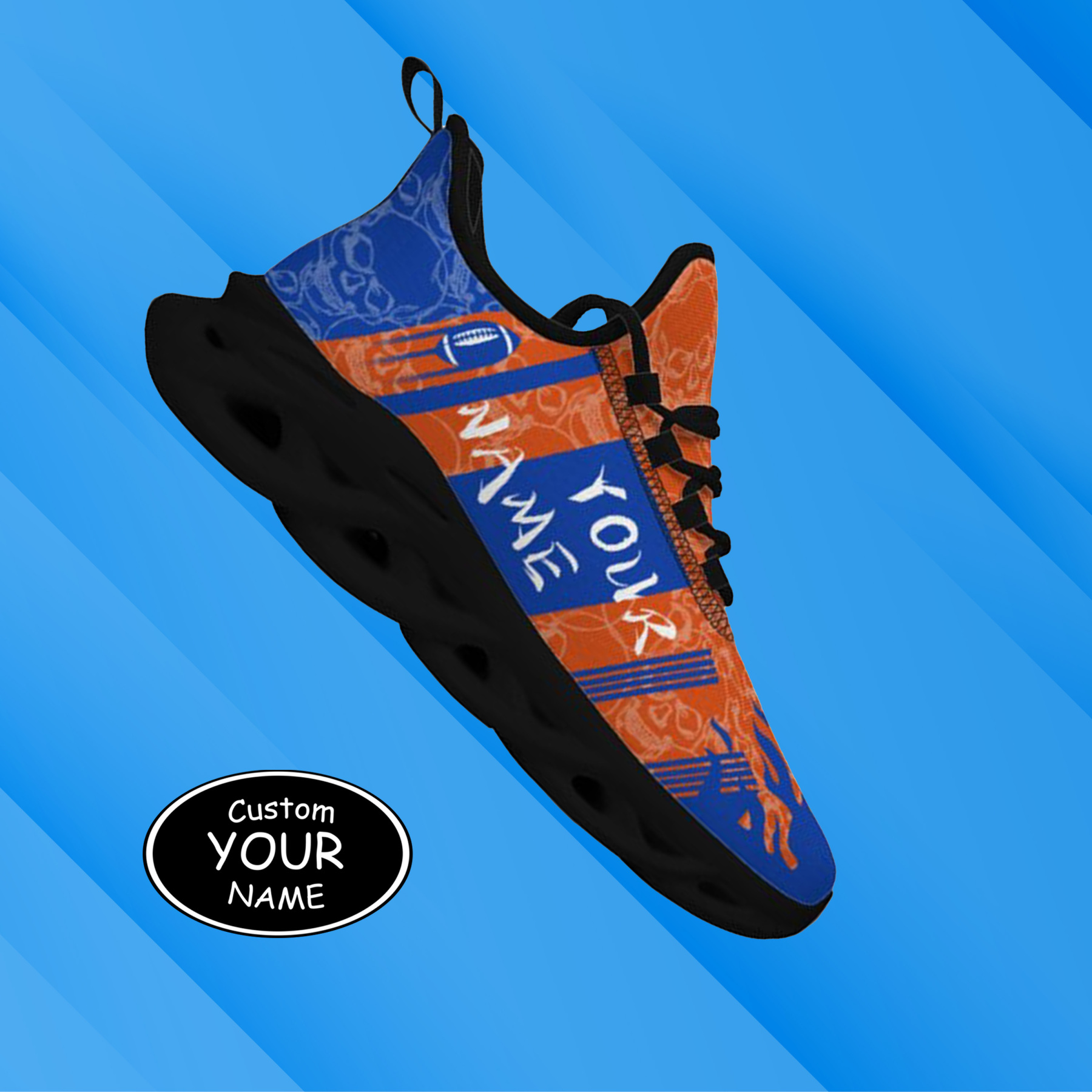 Max Sowl-25-yy-Boise-23-3, Personalized Boise State Broncos Custom Max Sowl Shoes, Patriotic Running Sneakers, Custom Comfortable Walking Shoes