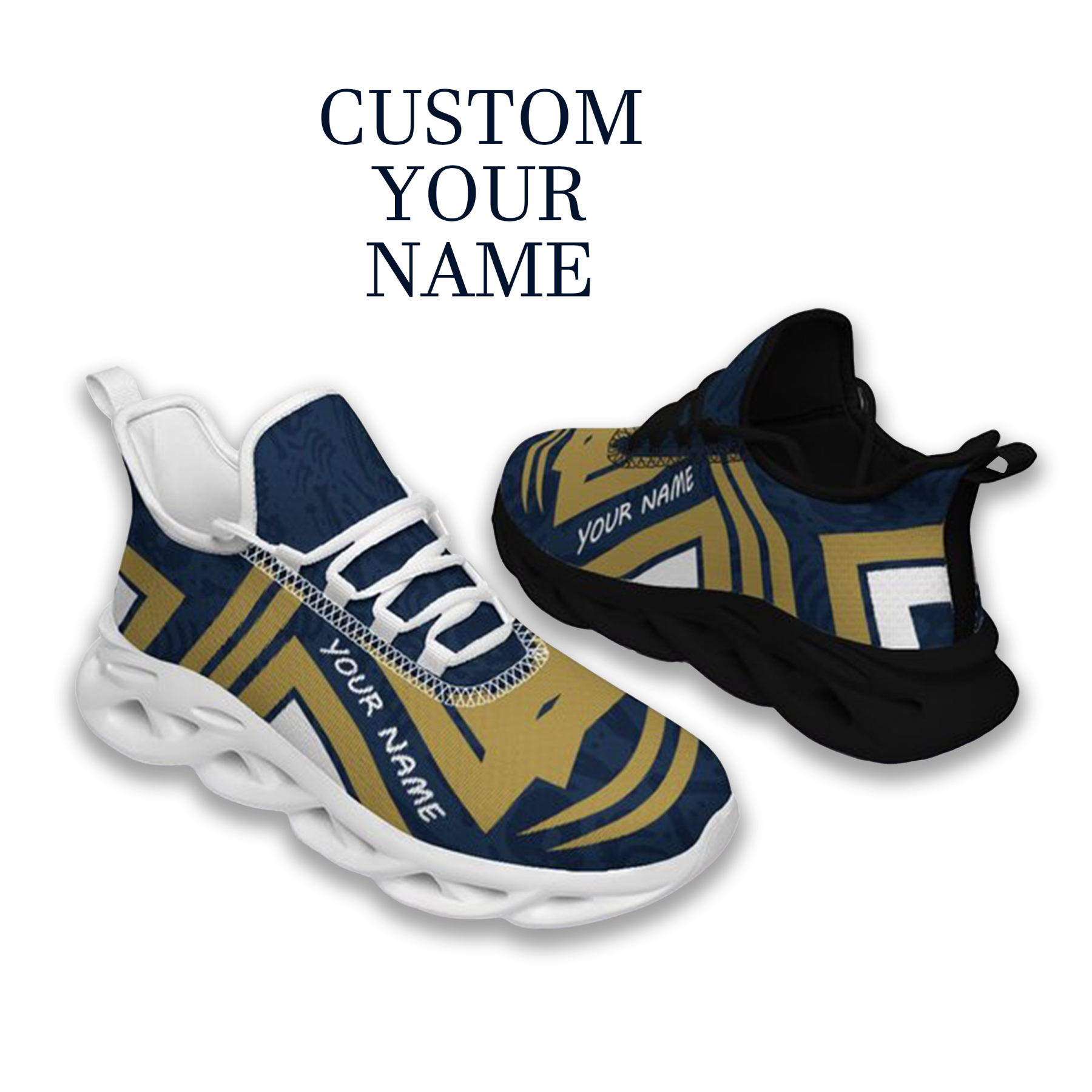 Max Sowl-25-cy-South Bend-5-4, Personalized Notre Dame Fighting Irish Custom Max Sowl Shoes, Personalized Sport Footwear, Custom Color-Blocked Running Shoes