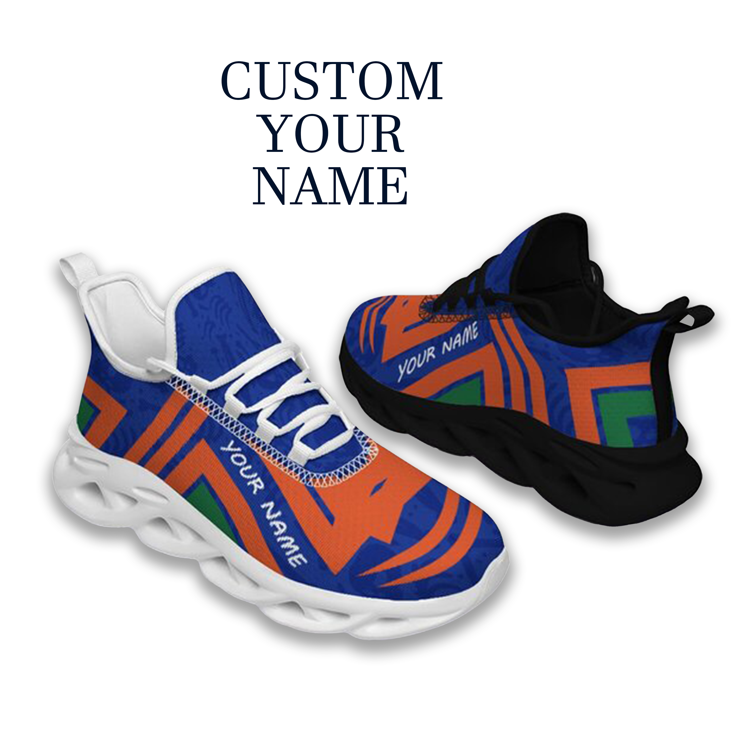 Max Sowl-25-cy-Gainesville-7-4, Personalized Florida Gators Custom Max Sowl Shoes, Personalized Sport Footwear, Custom Color-Blocked Running Shoes