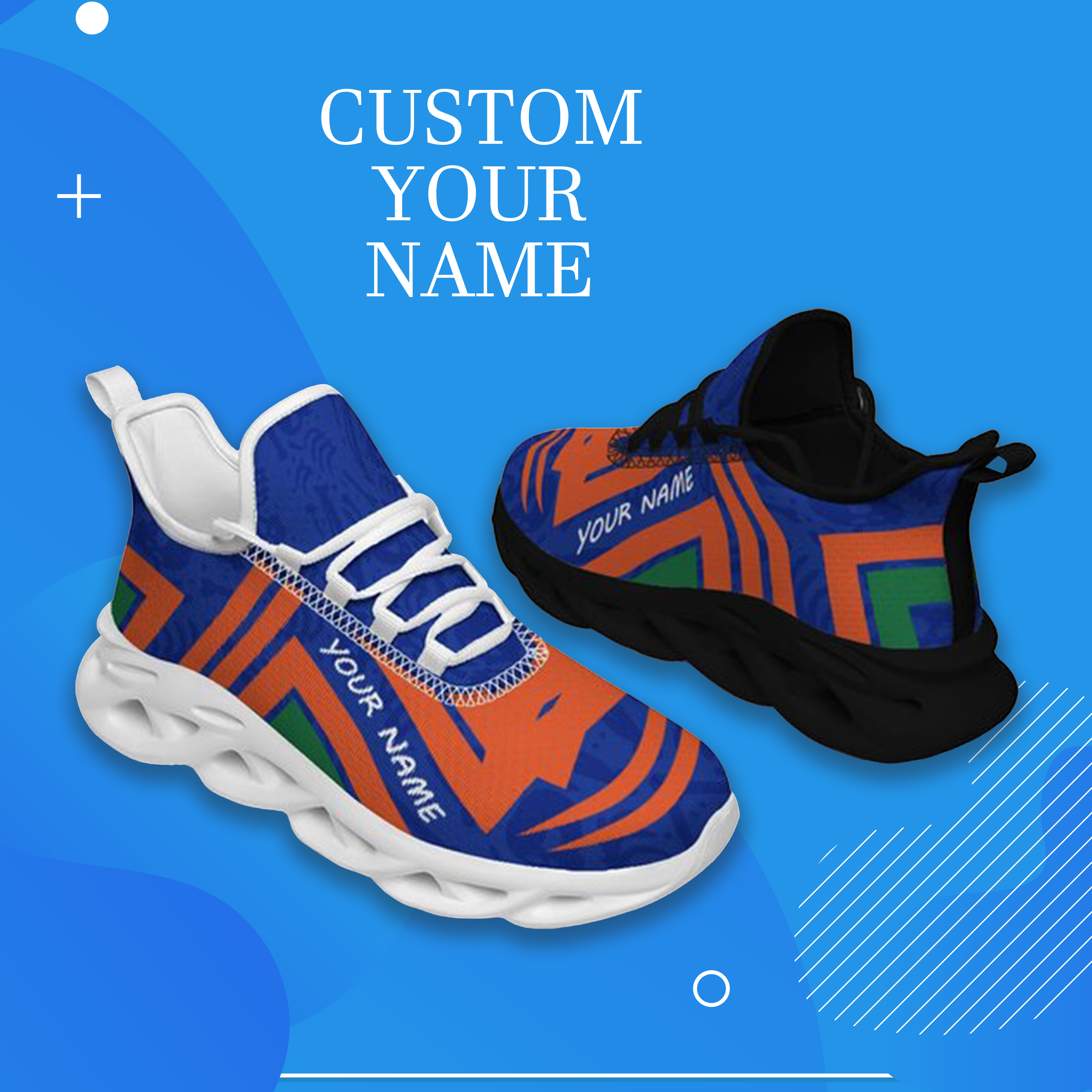 Max Sowl-25-cy-Gainesville-7-4, Personalized Florida Gators Custom Max Sowl Shoes, Personalized Sport Footwear, Custom Color-Blocked Running Shoes