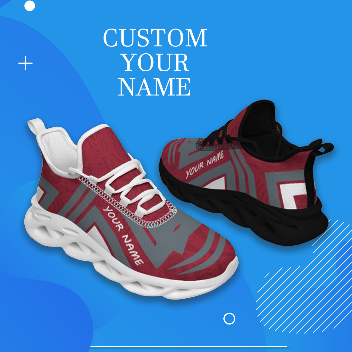 Personalized Washington State Cougars Custom Max Sowl Shoes, Personalized Sport Footwear, Custom Color-Blocked Running Shoes