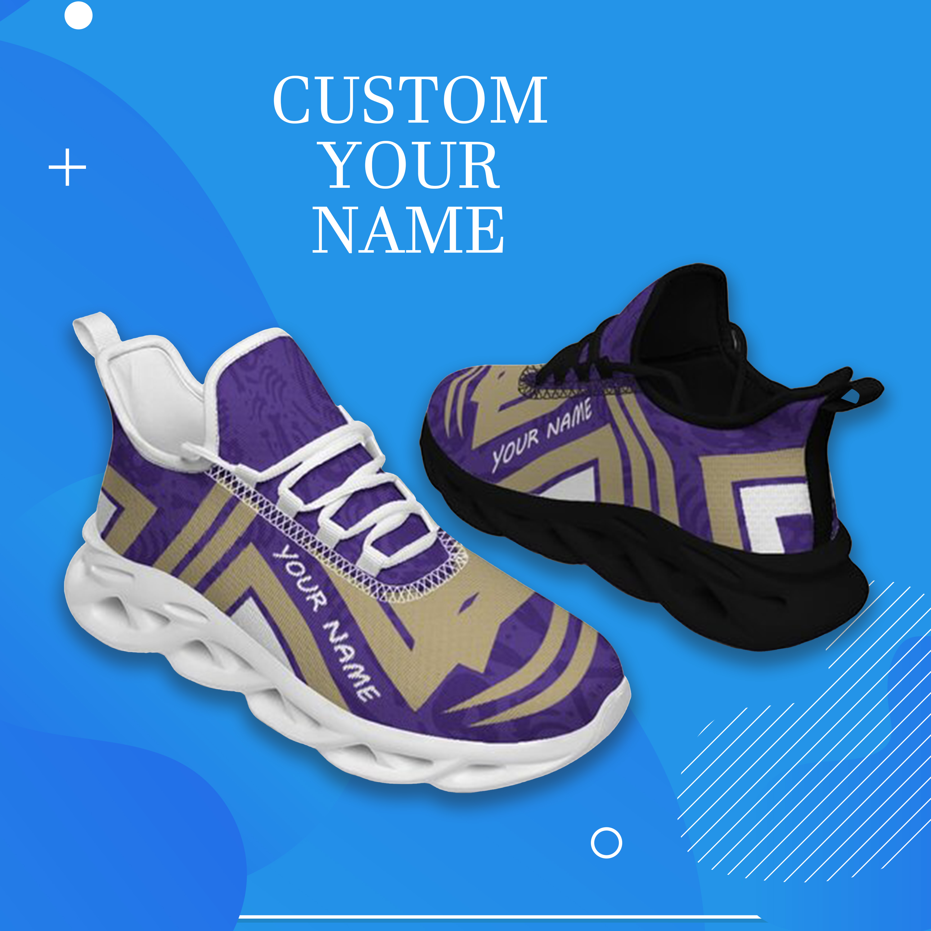 Max Sowl-25-cy-Seattle-13-4, Personalized Washington Huskies Custom Max Sowl Shoes, Personalized Sport Footwear, Custom Color-Blocked Running Shoes