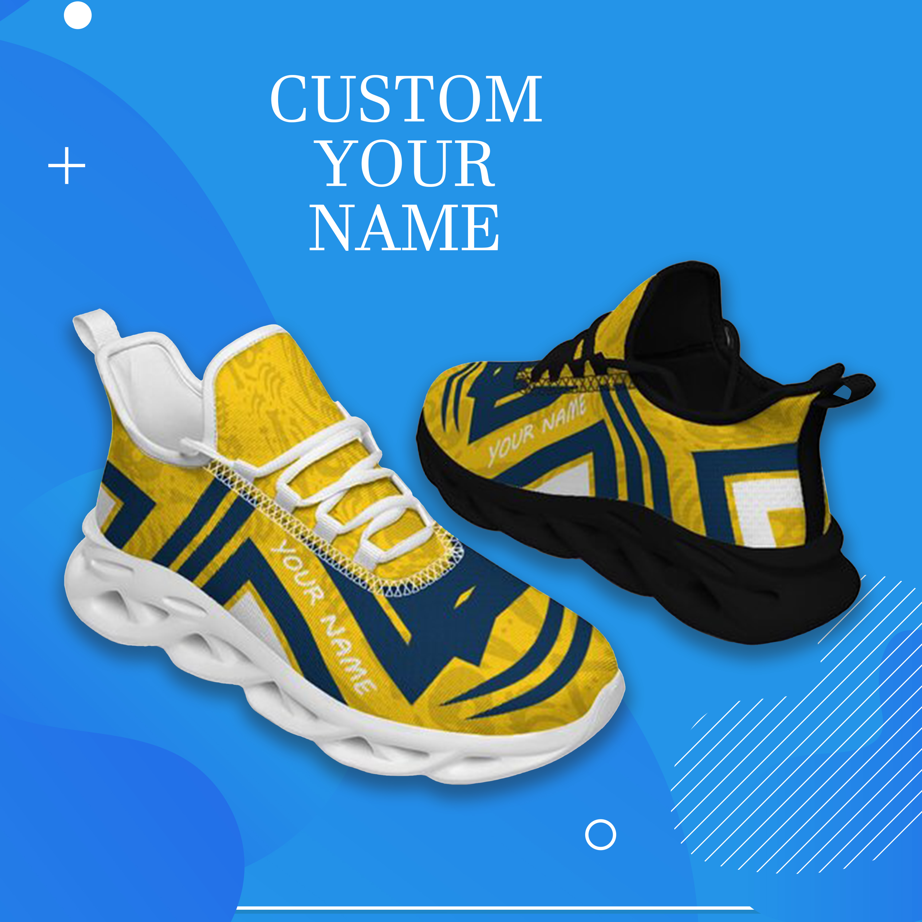 Max Sowl-25-cy-Ann Arbor-14-4, Personalized Michigan Wolverines Custom Max Sowl Shoes, Personalized Sport Footwear, Custom Color-Blocked Running Shoes