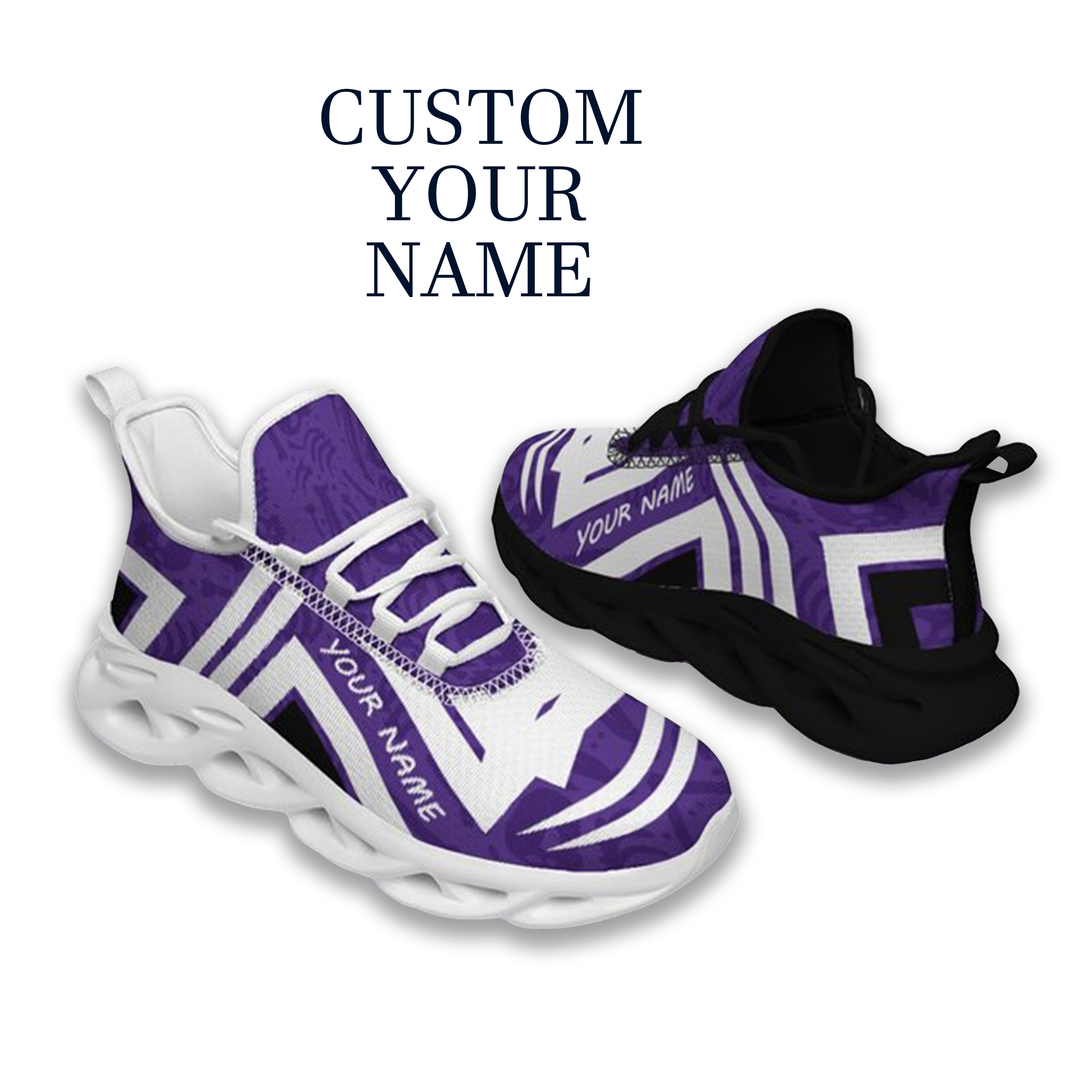 Max Sowl-25-cy-Evanston-21-4, Personalized Northwestern Wildcats Custom Max Sowl Shoes, Personalized Sport Footwear, Custom Color-Blocked Running Shoes