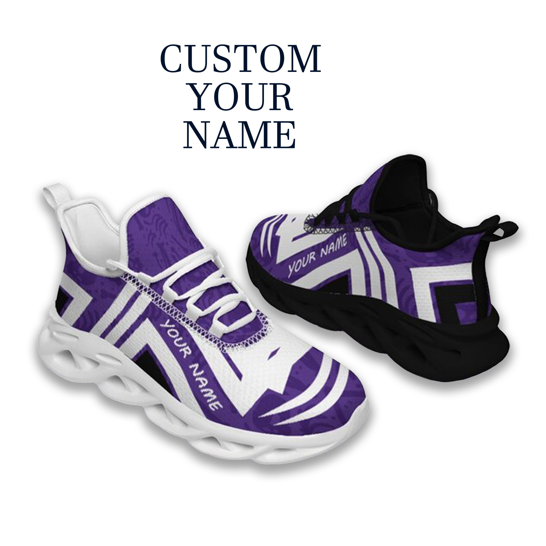 Max Sowl-25-cy-Evanston-21-4, Personalized Northwestern Wildcats Custom Max Sowl Shoes, Personalized Sport Footwear, Custom Color-Blocked Running Shoes