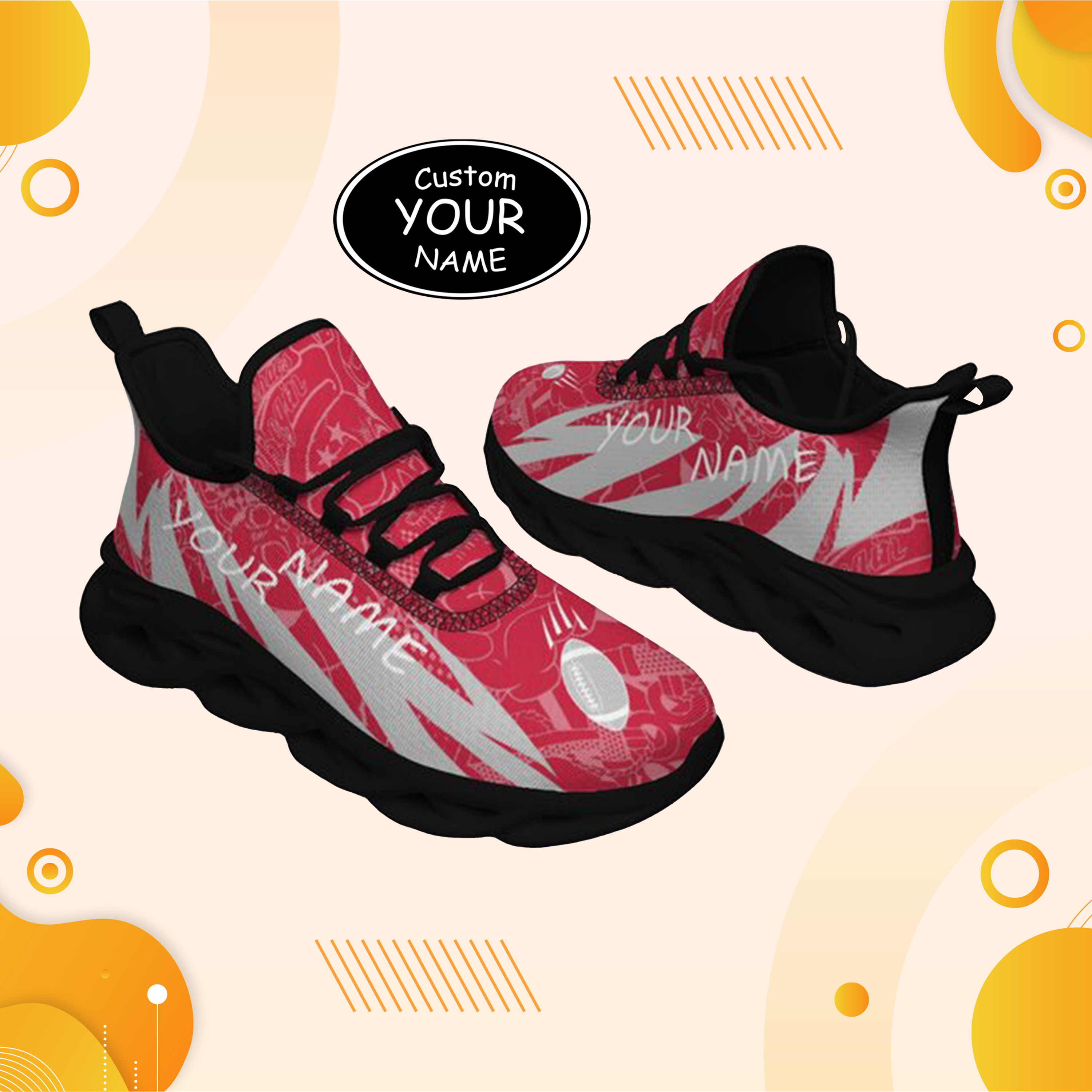 Max Sowl-25-yy-Tuscaloosa-2-4, Personalized Alabama Crimson Tide Custom Max Sowl Shoes, Personalized Sport Footwear, Custom Color-Blocked Running Shoes