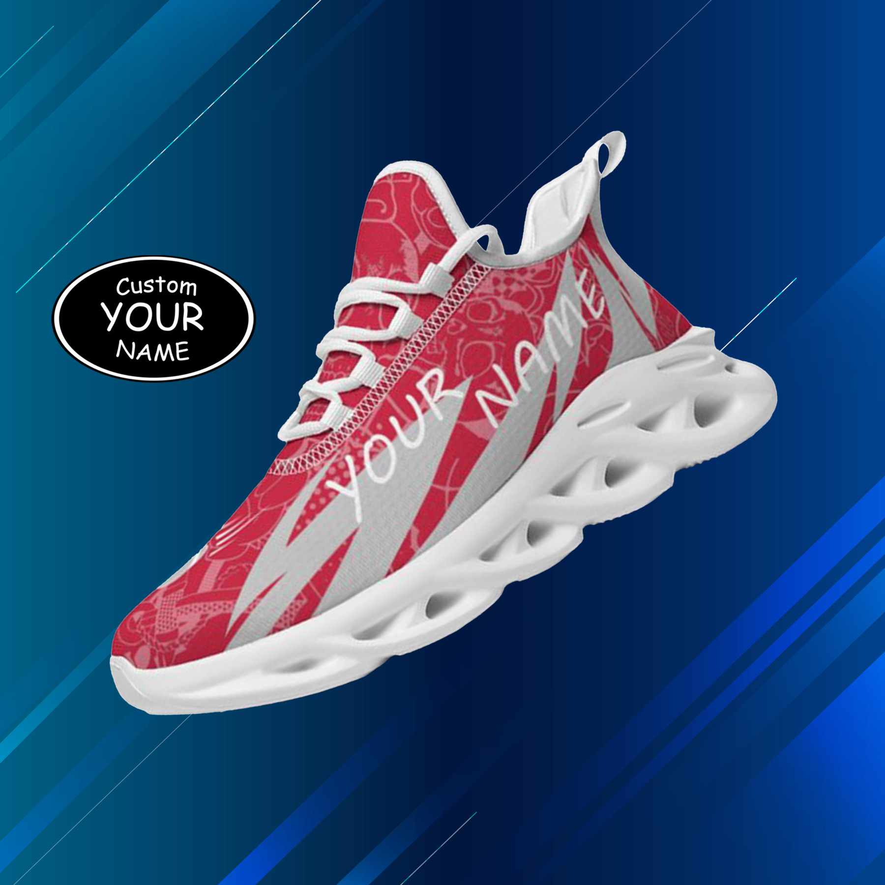 Personalized Alabama Crimson Tide Custom Max Sowl Shoes, Personalized Sport Footwear, Custom Color-Blocked Running Shoes