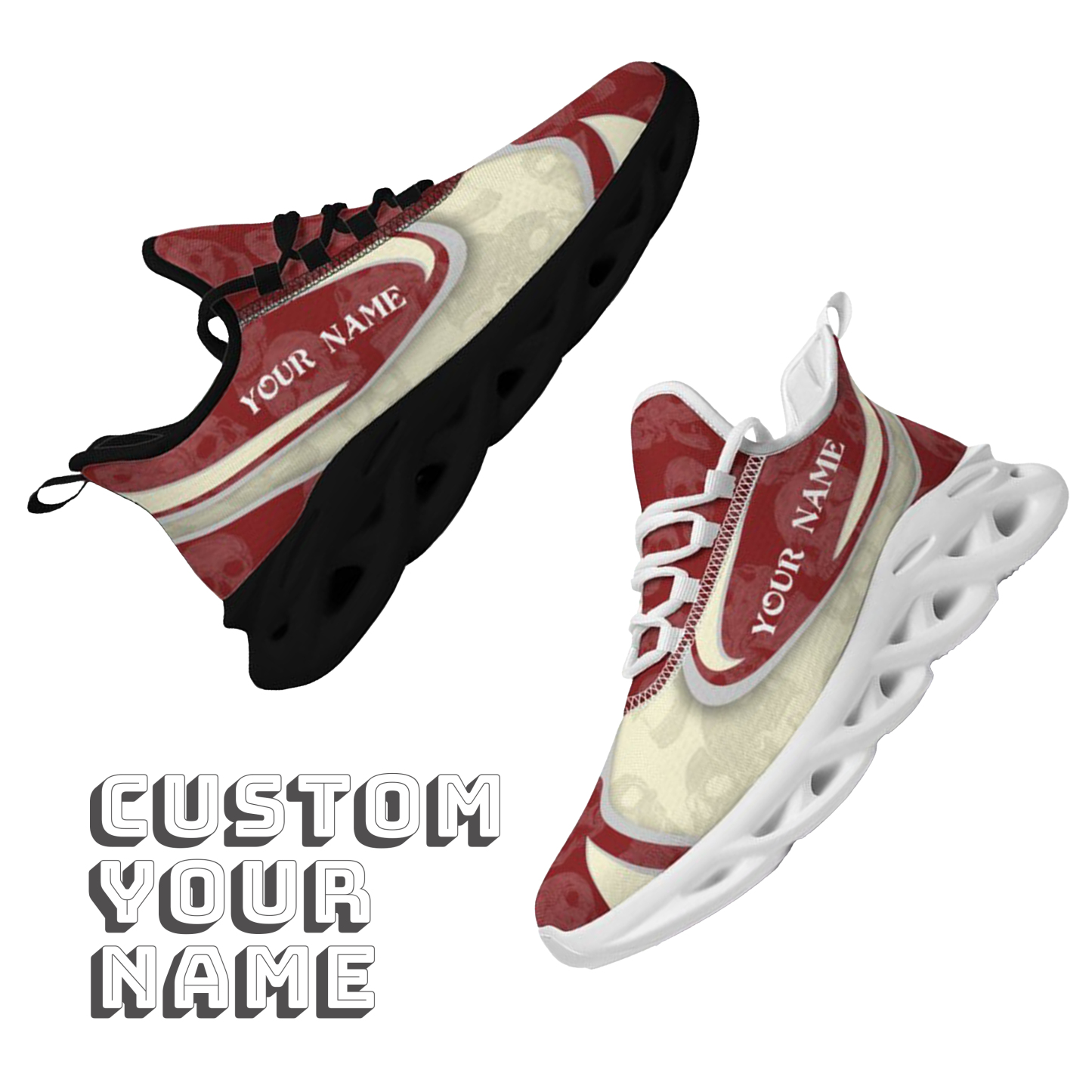 Max Sowl-25-cy-Norman-4-5, Personalized Oklahoma Sooners Custom Max Sowl Shoes, Personalized Skull Sport Footwear, Custom Color-Blocked Running Shoes
