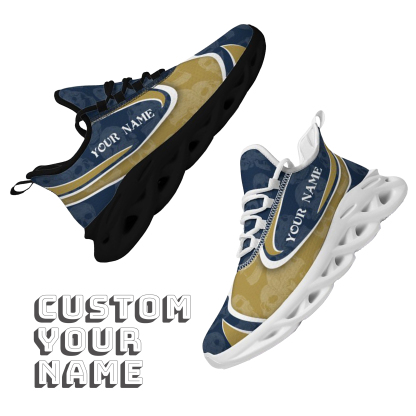 Max Sowl-25-cy-South Bend-5-5, Personalized Notre Dame Fighting Irish Custom Max Sowl Shoes, Personalized Skull Sport Footwear, Custom Color-Blocked Running Shoes